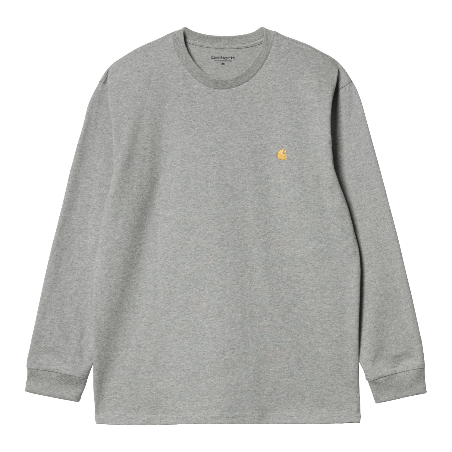 L/S CHASE T-SHIRT  - Grey Heather / Gold