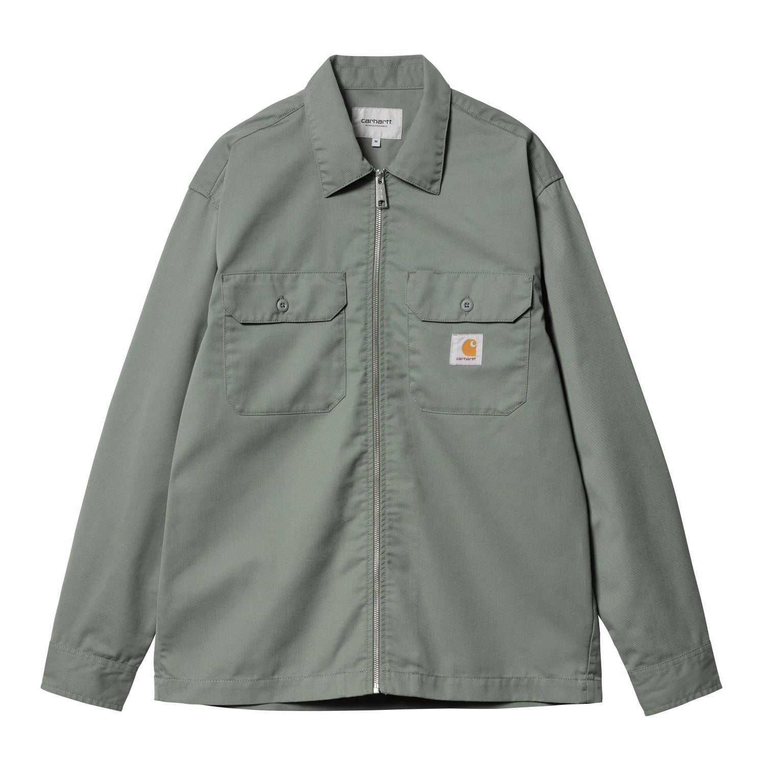 L/S CRAFT ZIP SHIRT - Smoke Green (rinsed)