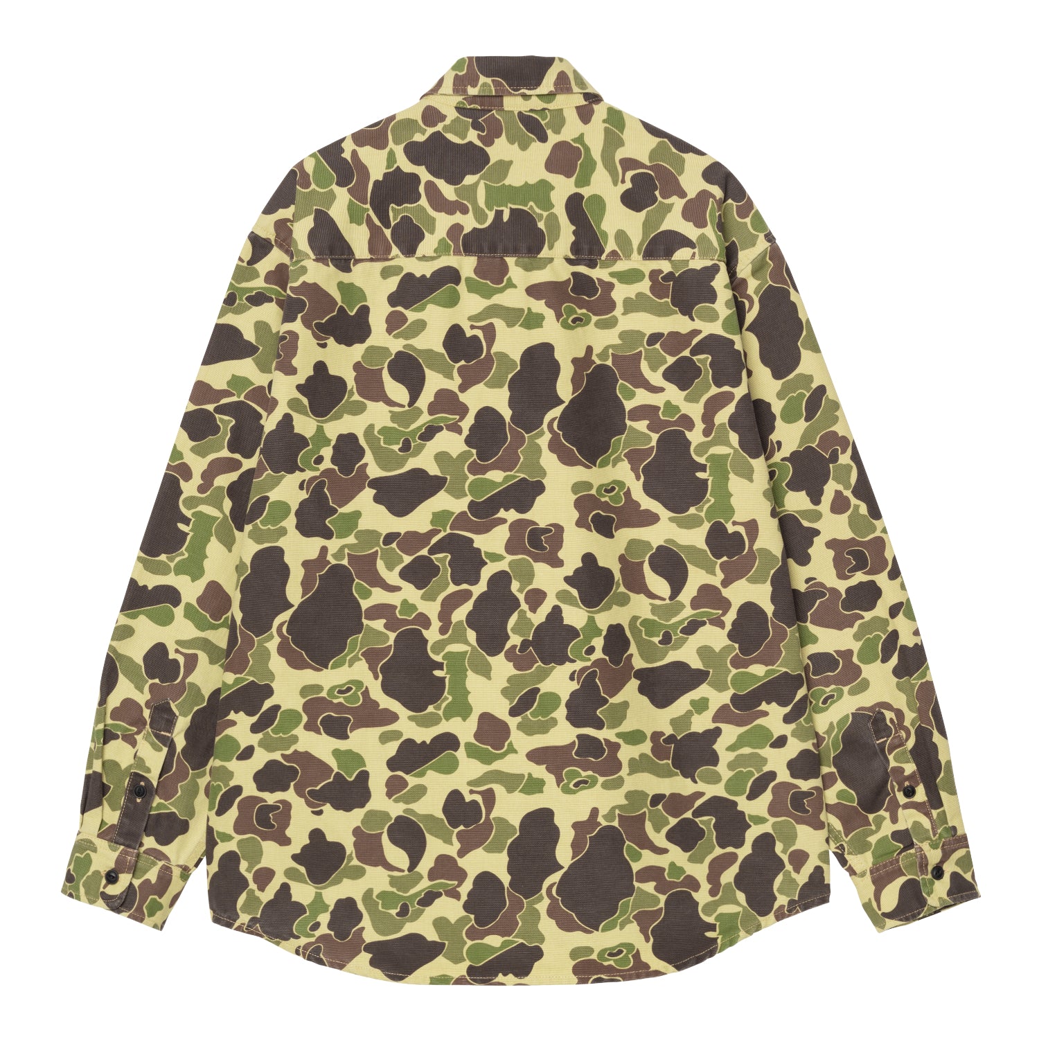 L/S DUCK SHIRT  - Camo Duck, Green, Stone washed