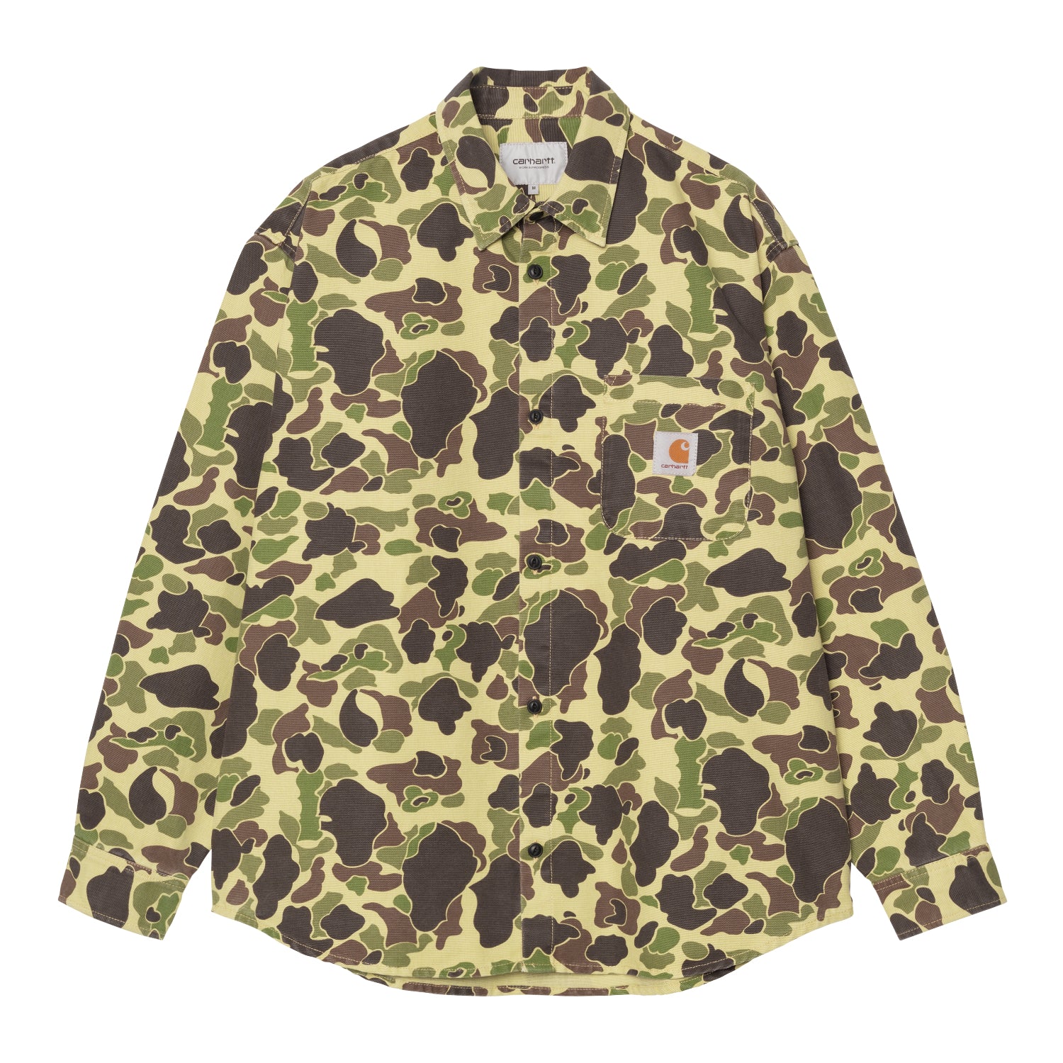 L/S DUCK SHIRT  - Camo Duck, Green, Stone washed
