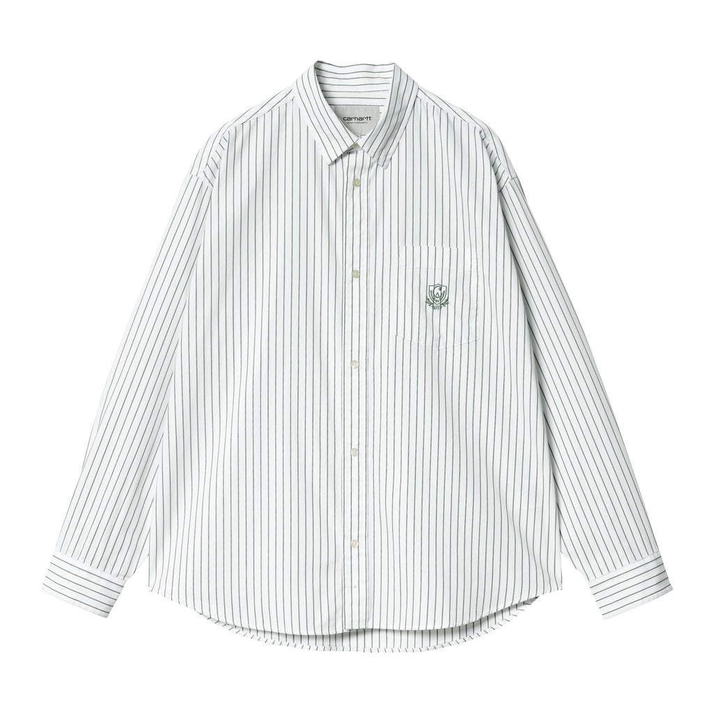 L/S LINUS SHIRT - Linus Stripe, Chervil / White