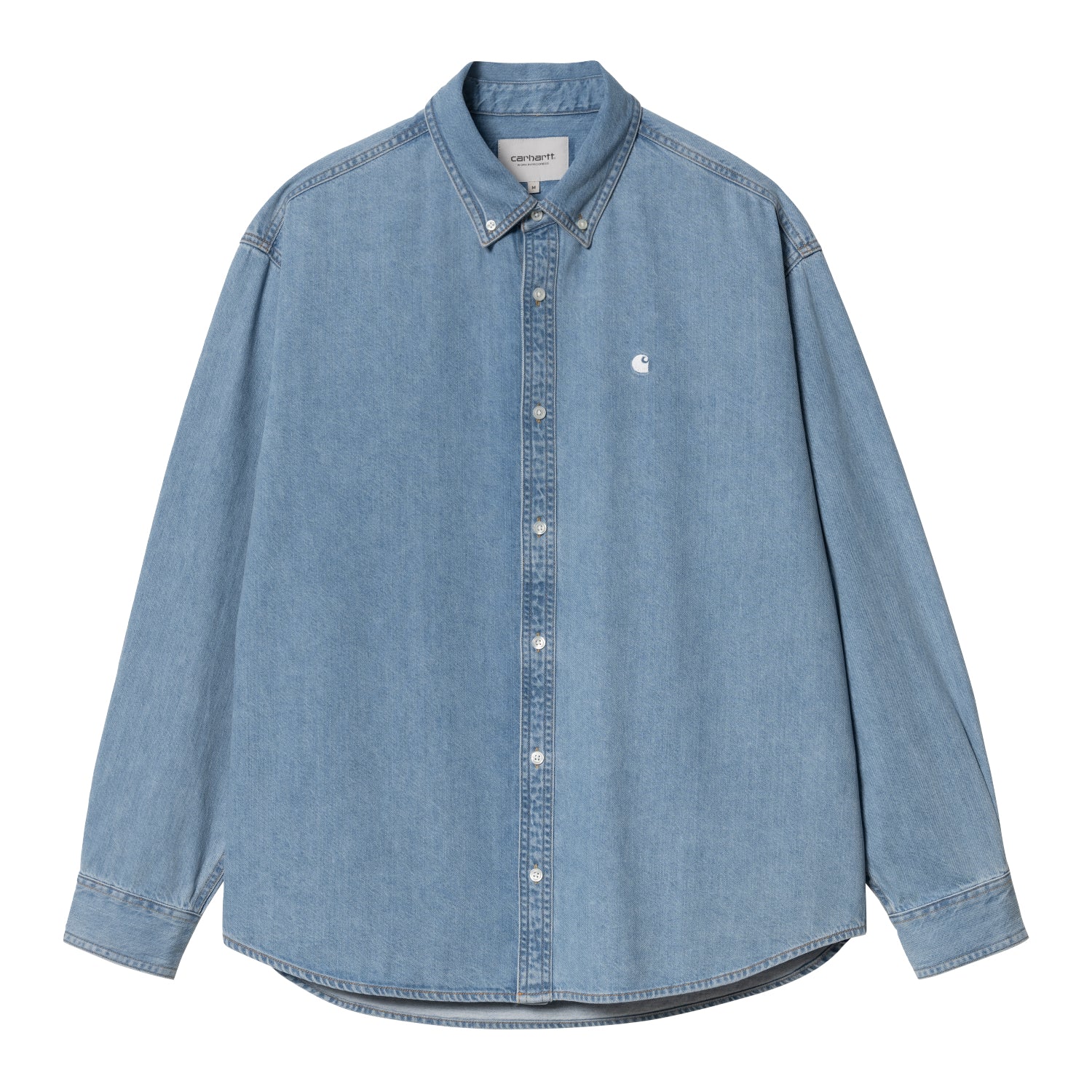 L/S LUCAS SHIRT - Blue (bleached)