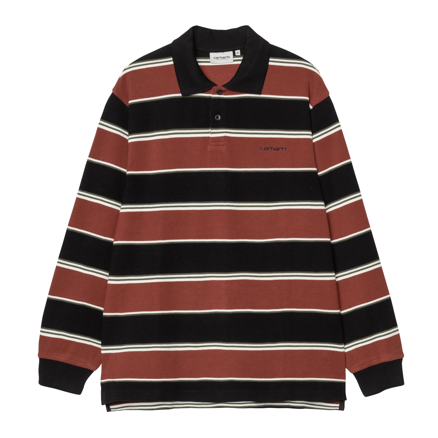 L/S MALONE RUGBY SHIRT - Malone Stripe, Dark Brick