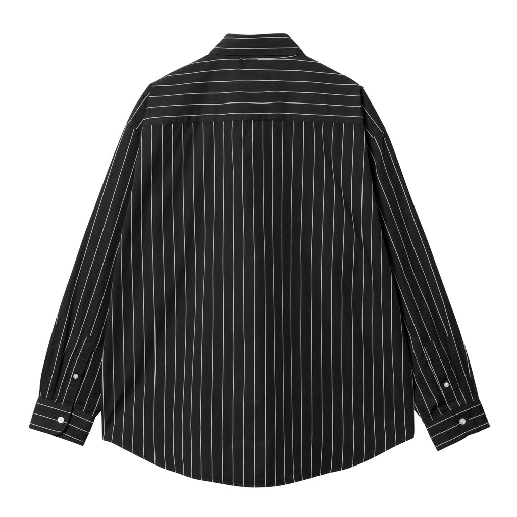 L/S ORLEAN SHIRT - Orlean Stripe, Black / White