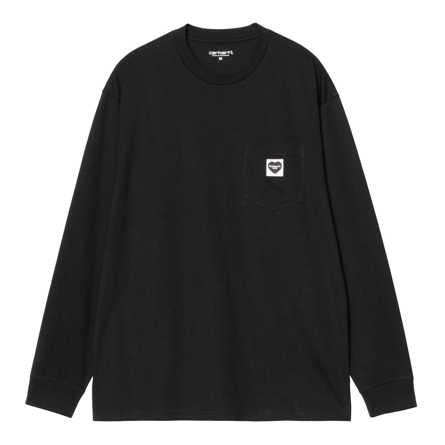 L/S POCKET HEART T-SHIRT - Black /Black