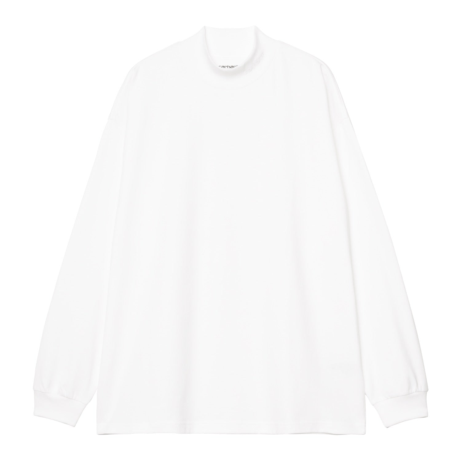 L/S SCRIPT MOCKNECK T-SHIRT - White