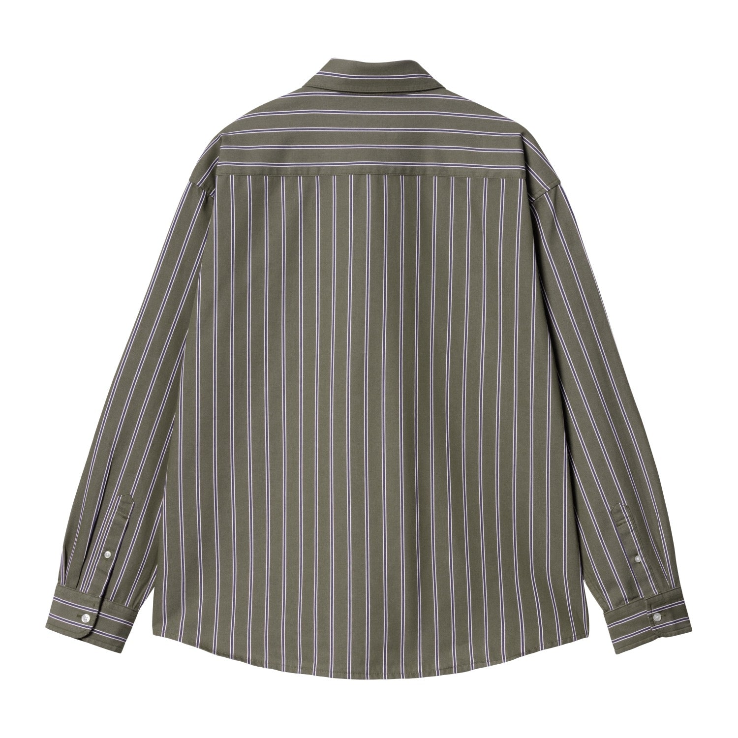 L/S SIGNATURE SHIRT - Betz Stripe, Office Green / Aura (stone washed)