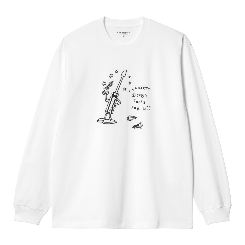 L/S TOOLS FOR LIFE T-SHIRT - White / Black