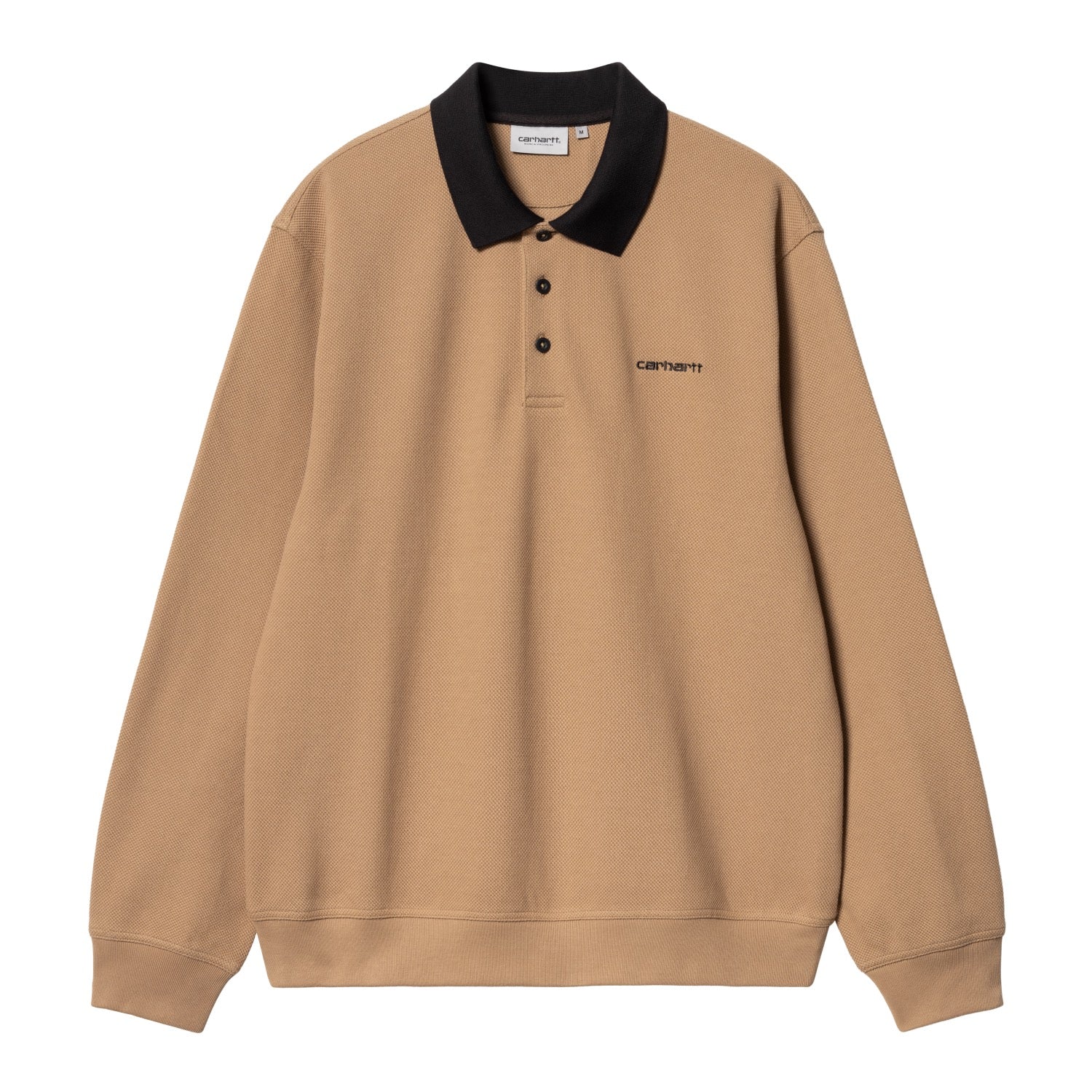 L/S VANCE RUGBY SHIRT - Peanut / Black