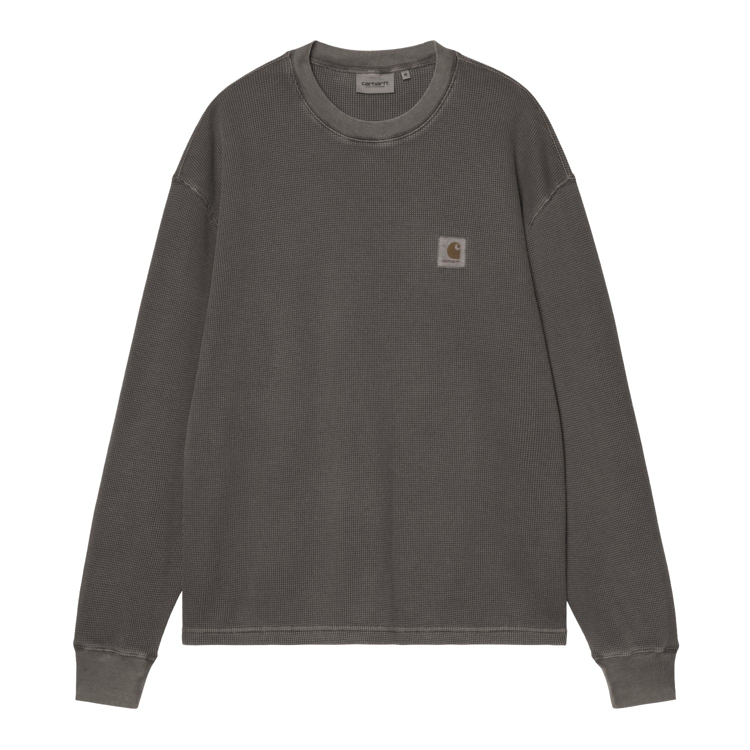 L/S VISTA WAFFLE T-SHIRT - Black (garment dyed)
