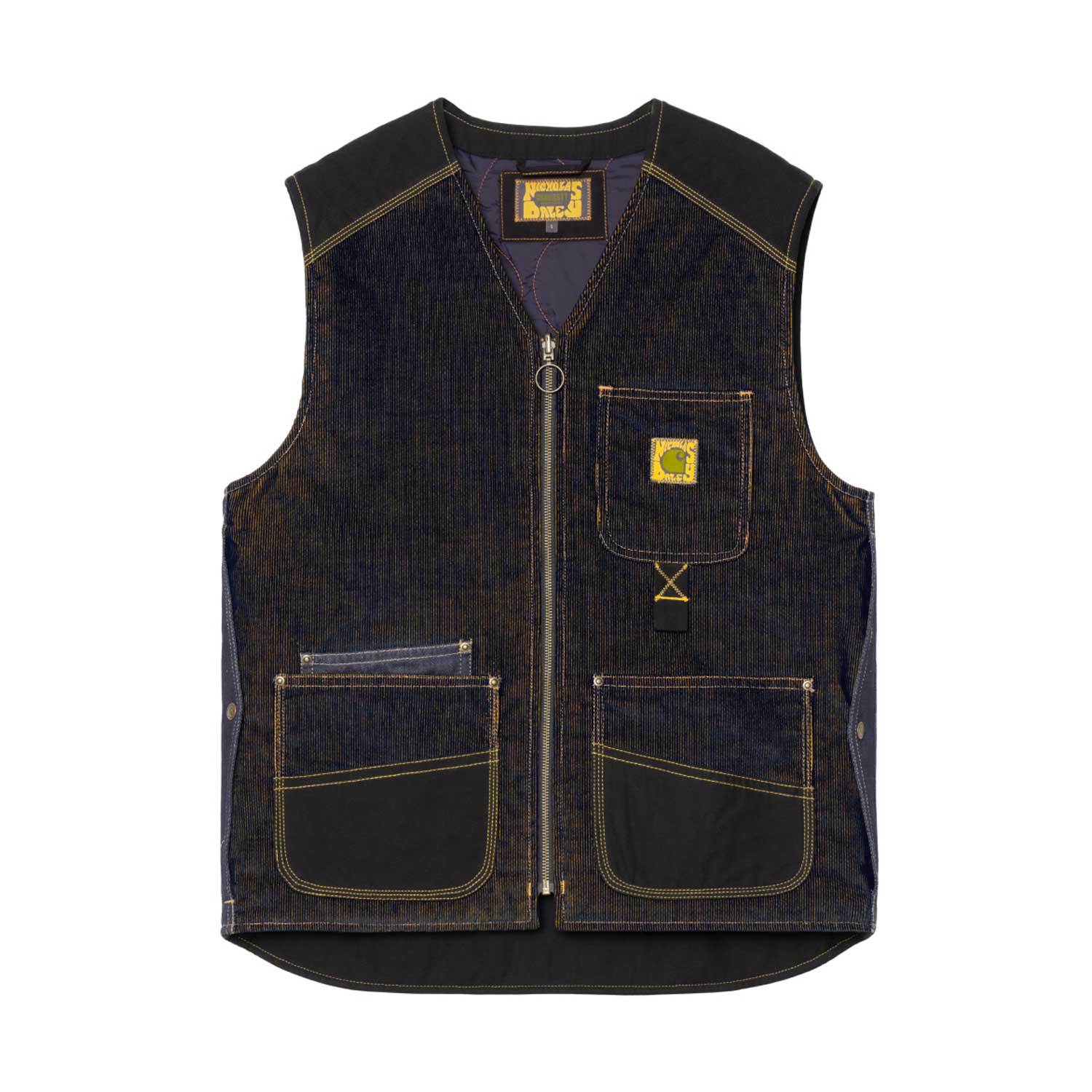 NICHOLAS DALEY VEST - ND Dark Navy / Mustard 1