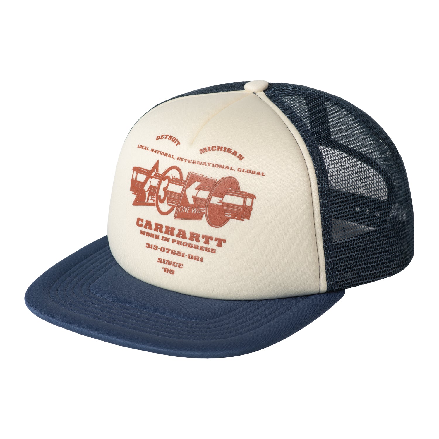 RUNAWAY TRUCKER CAP - Natural / Blue