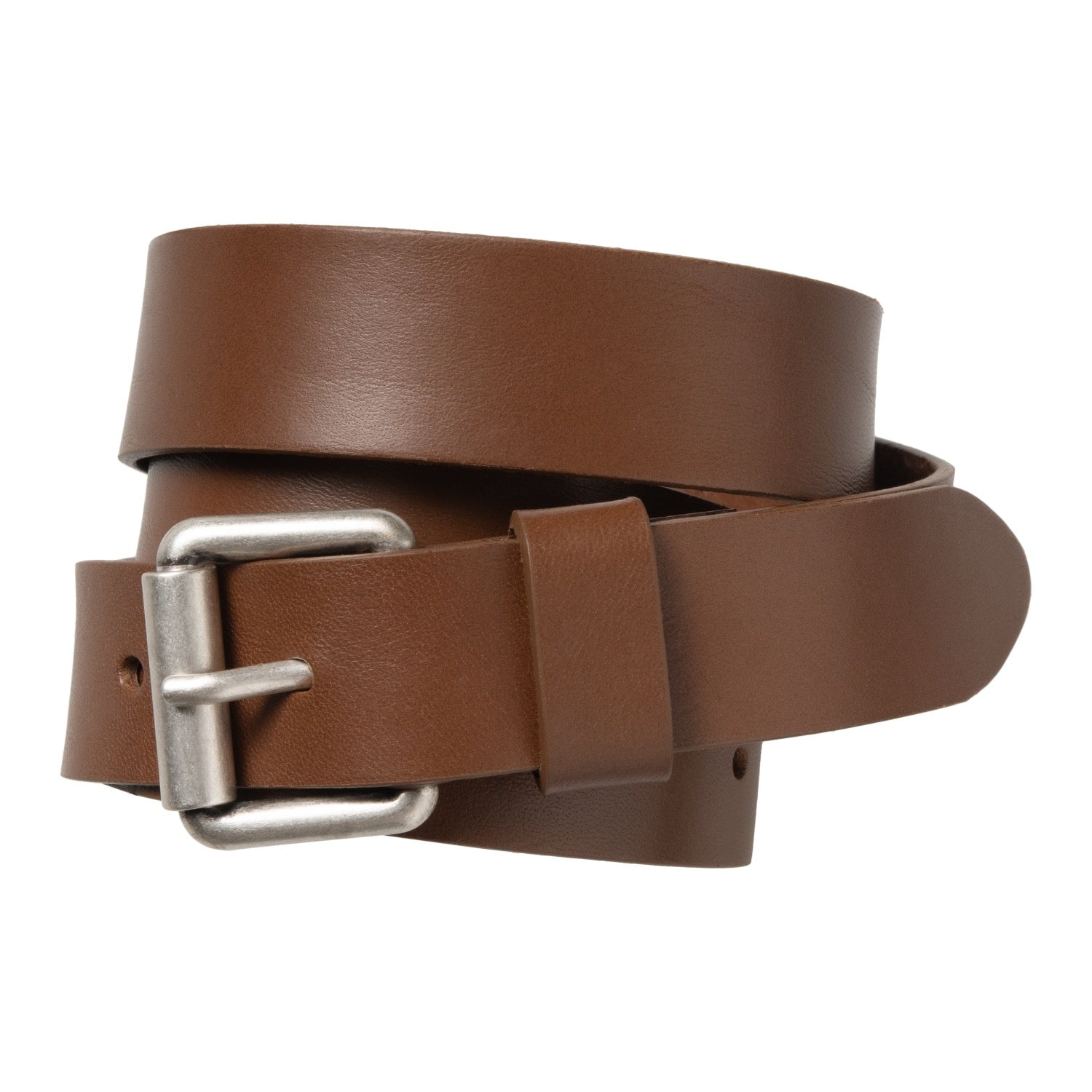 RYAN BELT - Cognac / Silver