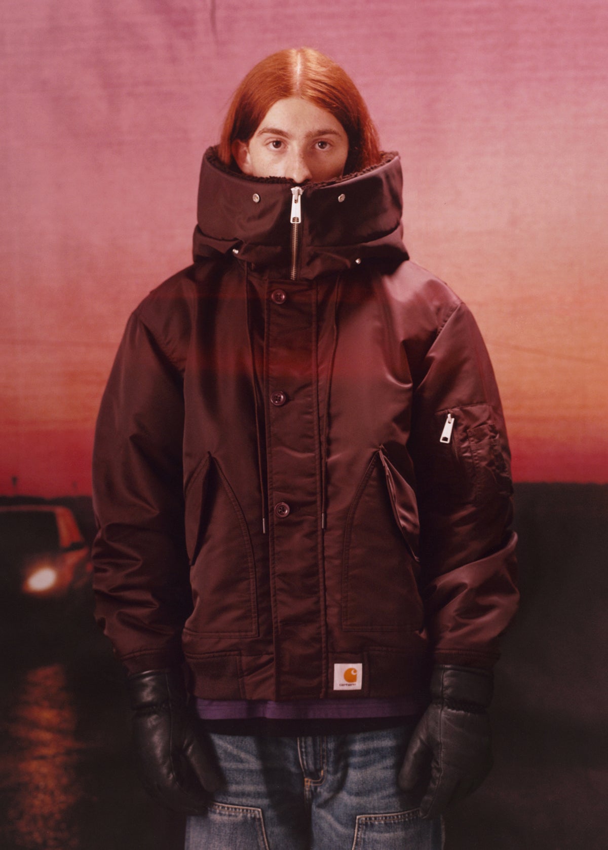 Carhartt フード付きジャケット XS 紫 ブラボー Carhartt フード付きジャケット XS 紫