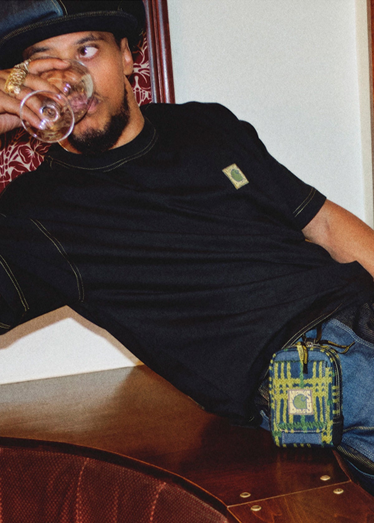 Carhartt ブラック カバーオール エスニック柄 Carhartt(カーハート) / カバーオール/M/コットン/BLK/ACE-04247