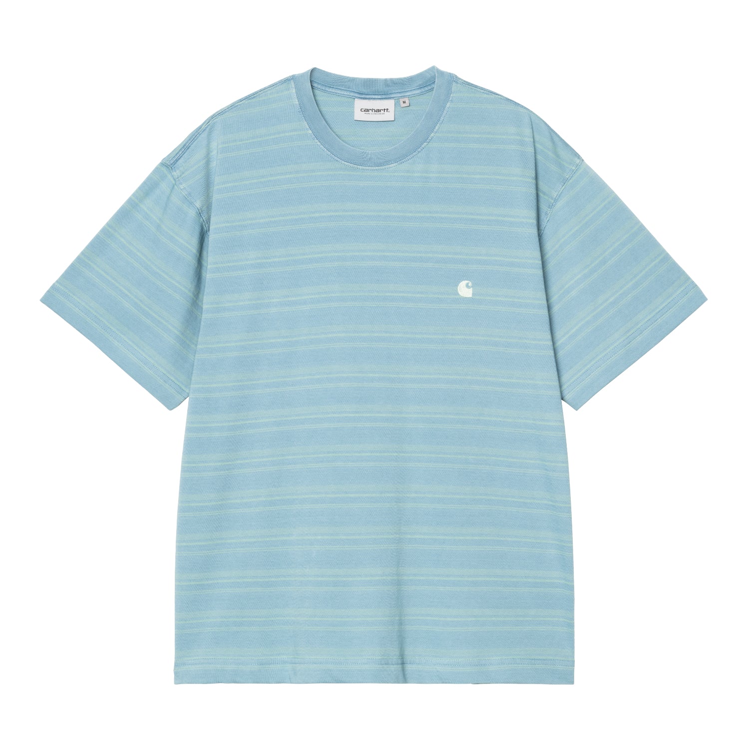S/S BRODINE T-SHIRT  - Brodine Stripe, Saguaro (indigo overdyed)