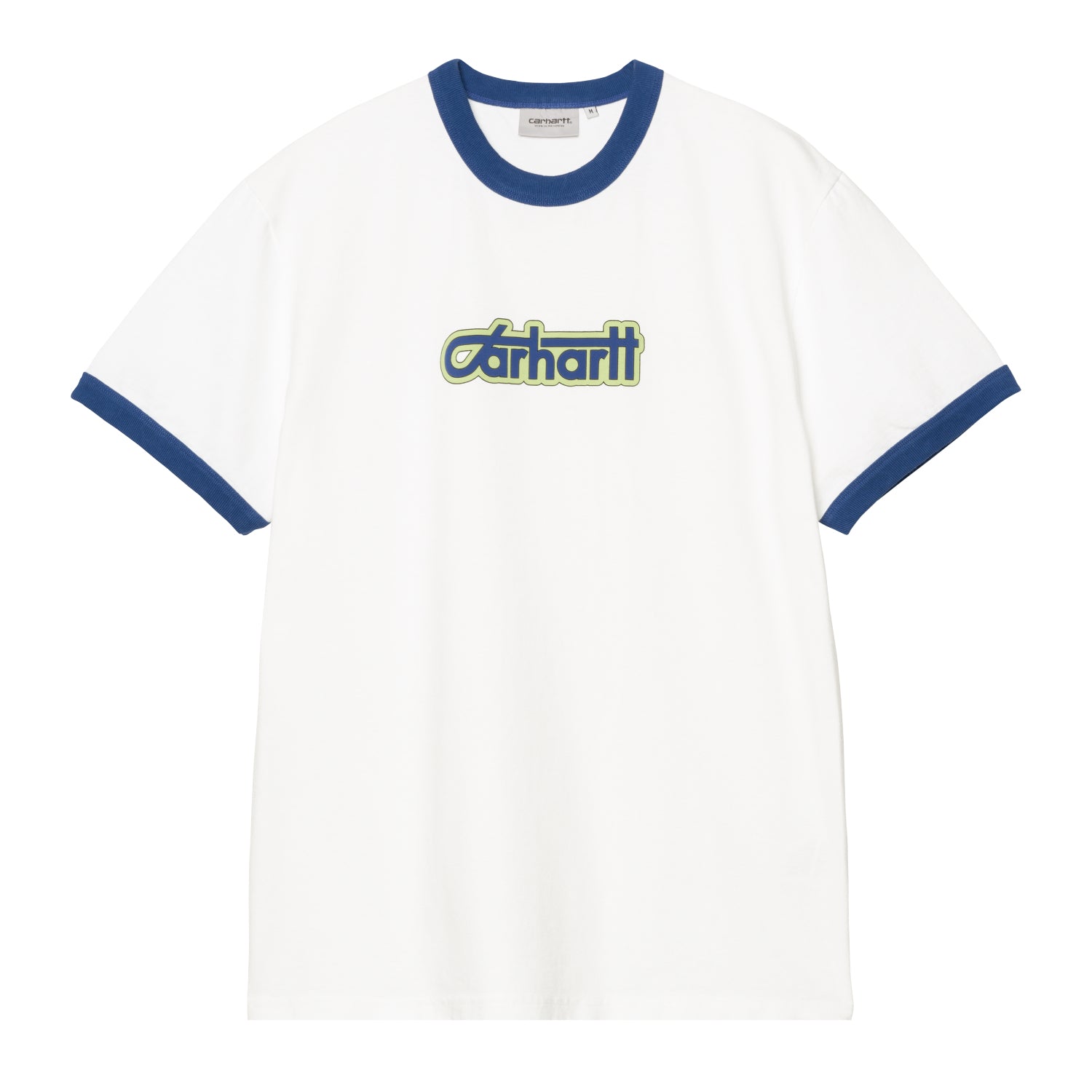 S/S CONNECTION SCRIPT RINGER T-SHIRT - White / Wolfsbane (heavy enzyme wash)