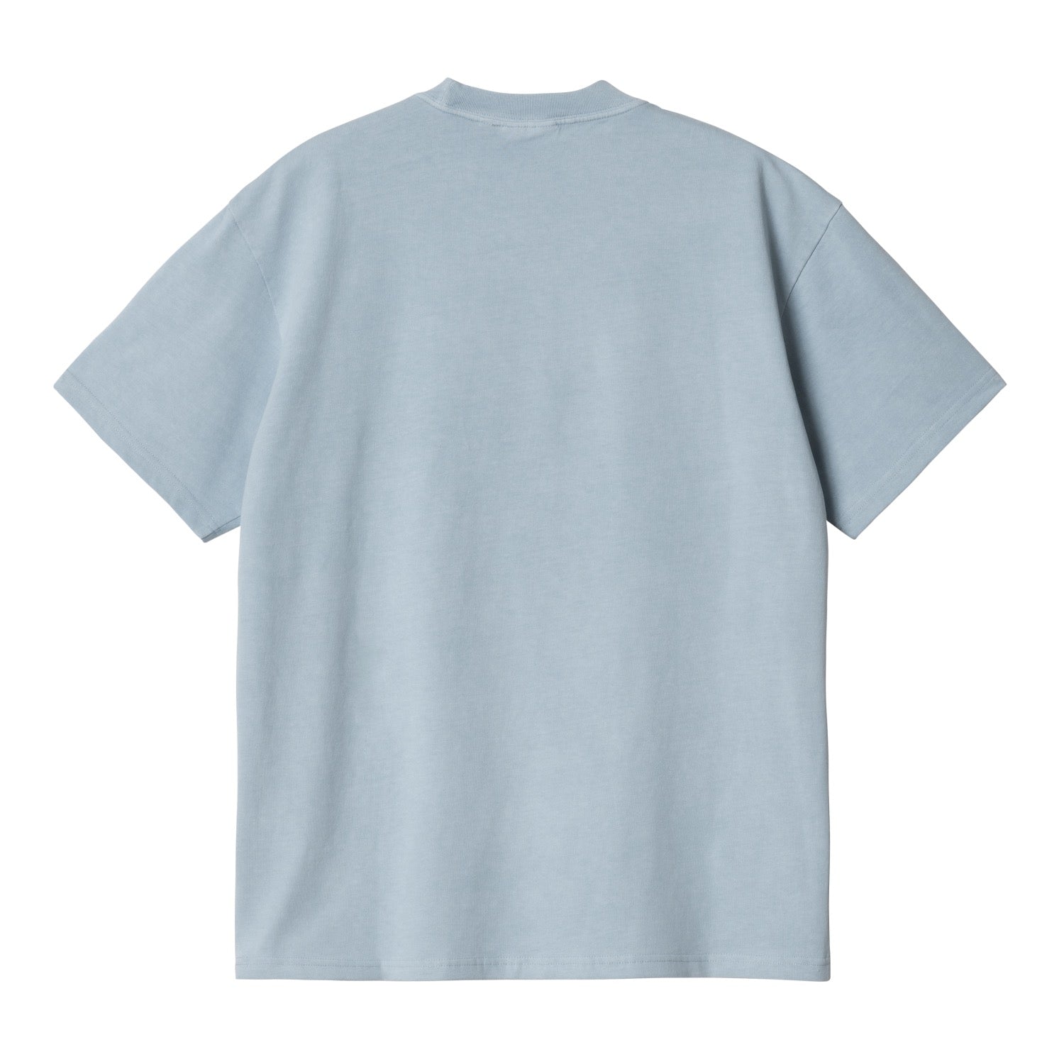 S/S DUSTER SCRIPT T-SHIRT - Misty Sky (garment dyed)