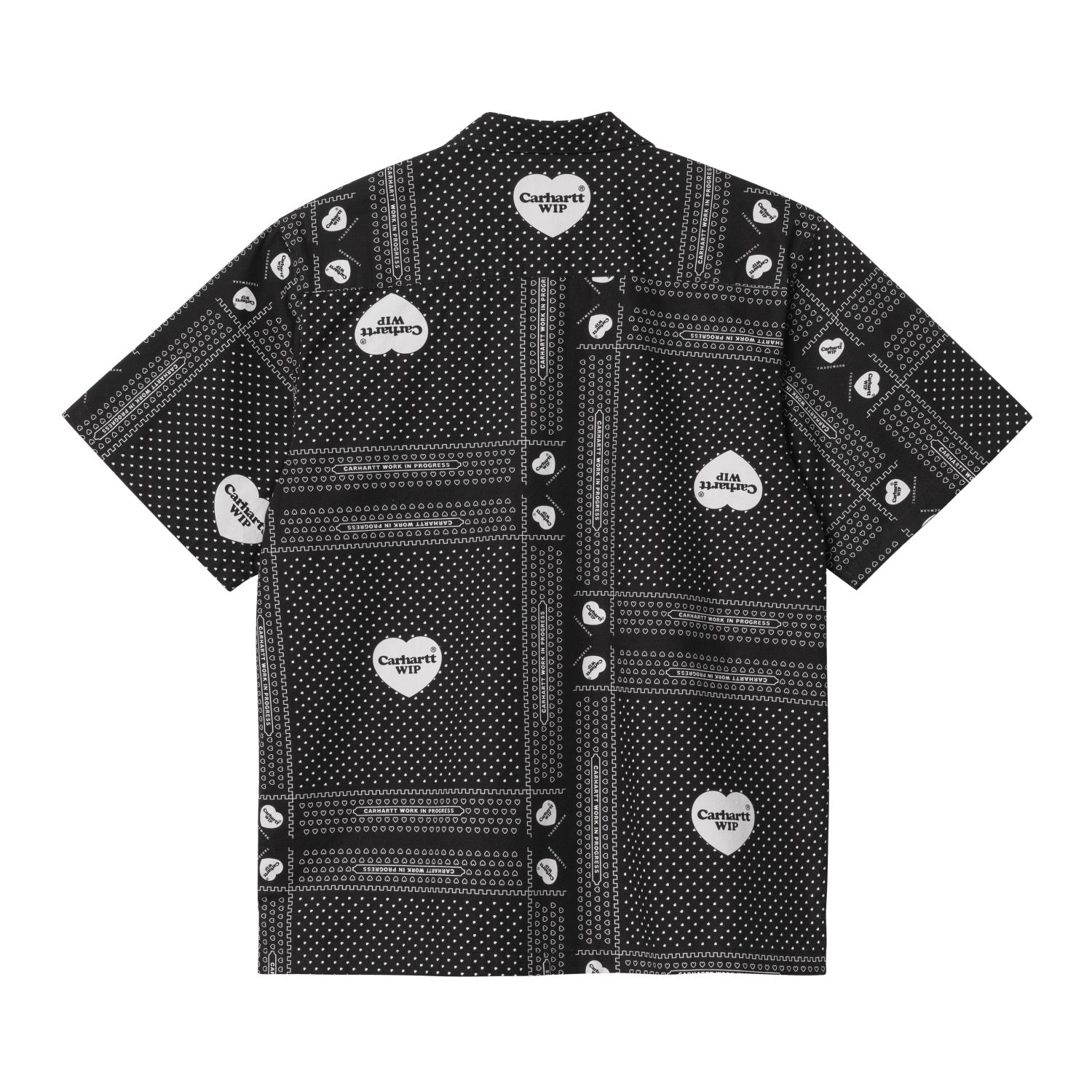 S/S HEART BANDANA SHIRT - Heart Bandana AOP, Black 5