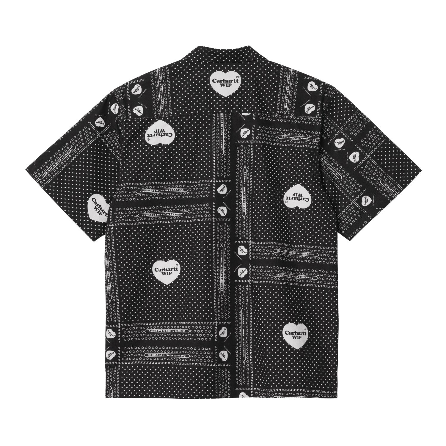 S/S HEART BANDANA SHIRT - Heart Bandana AOP, Black