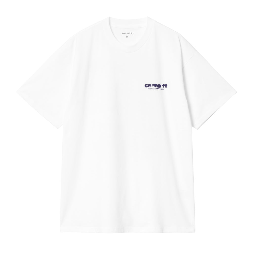 S/S INK BLEED T-SHIRT - White / Tyrian