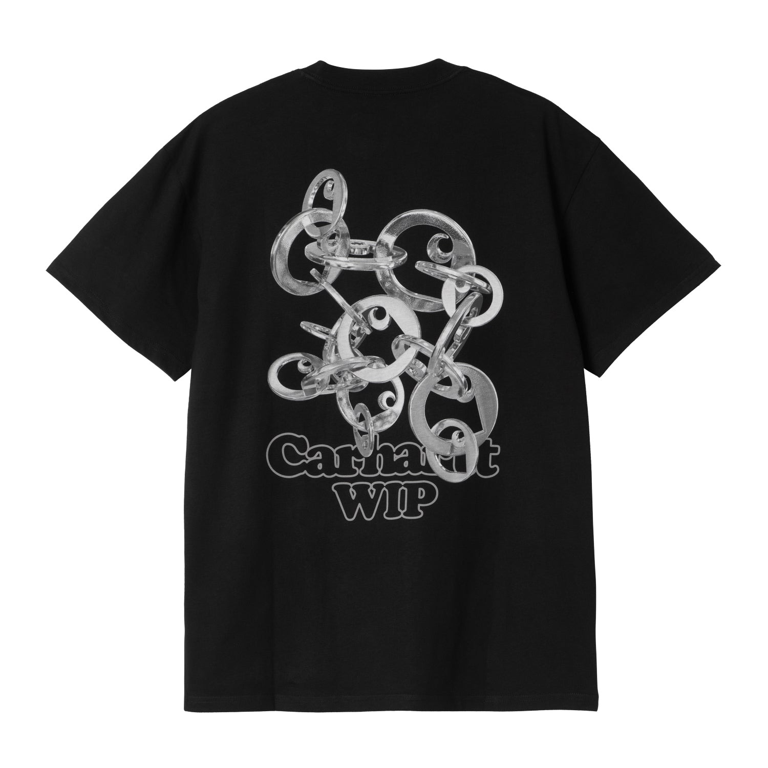 S/S LINKED CHARMS T-SHIRT - Black / Silver