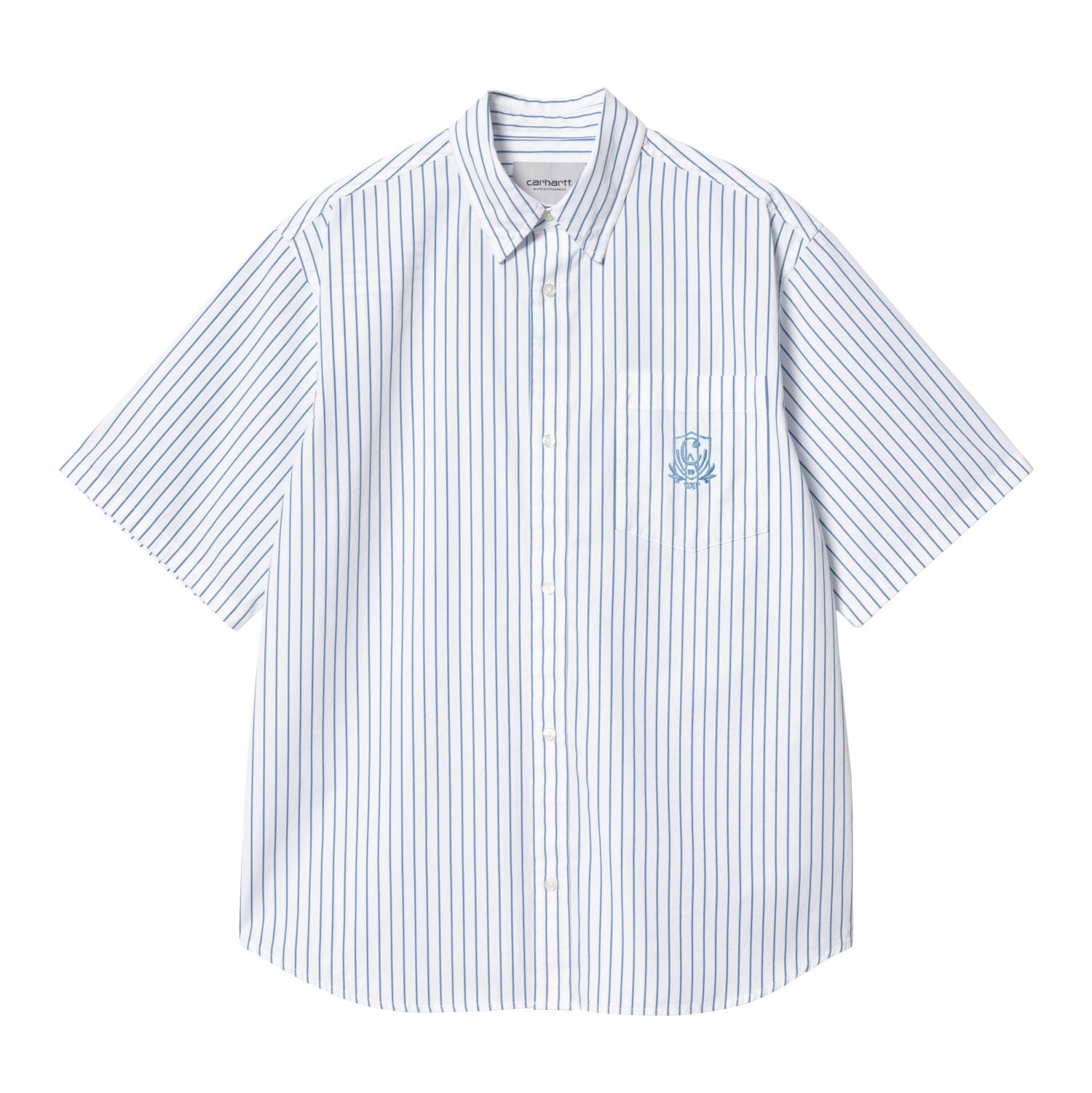 S/S LINUS SHIRT - Linus Stripe, Bleach / White