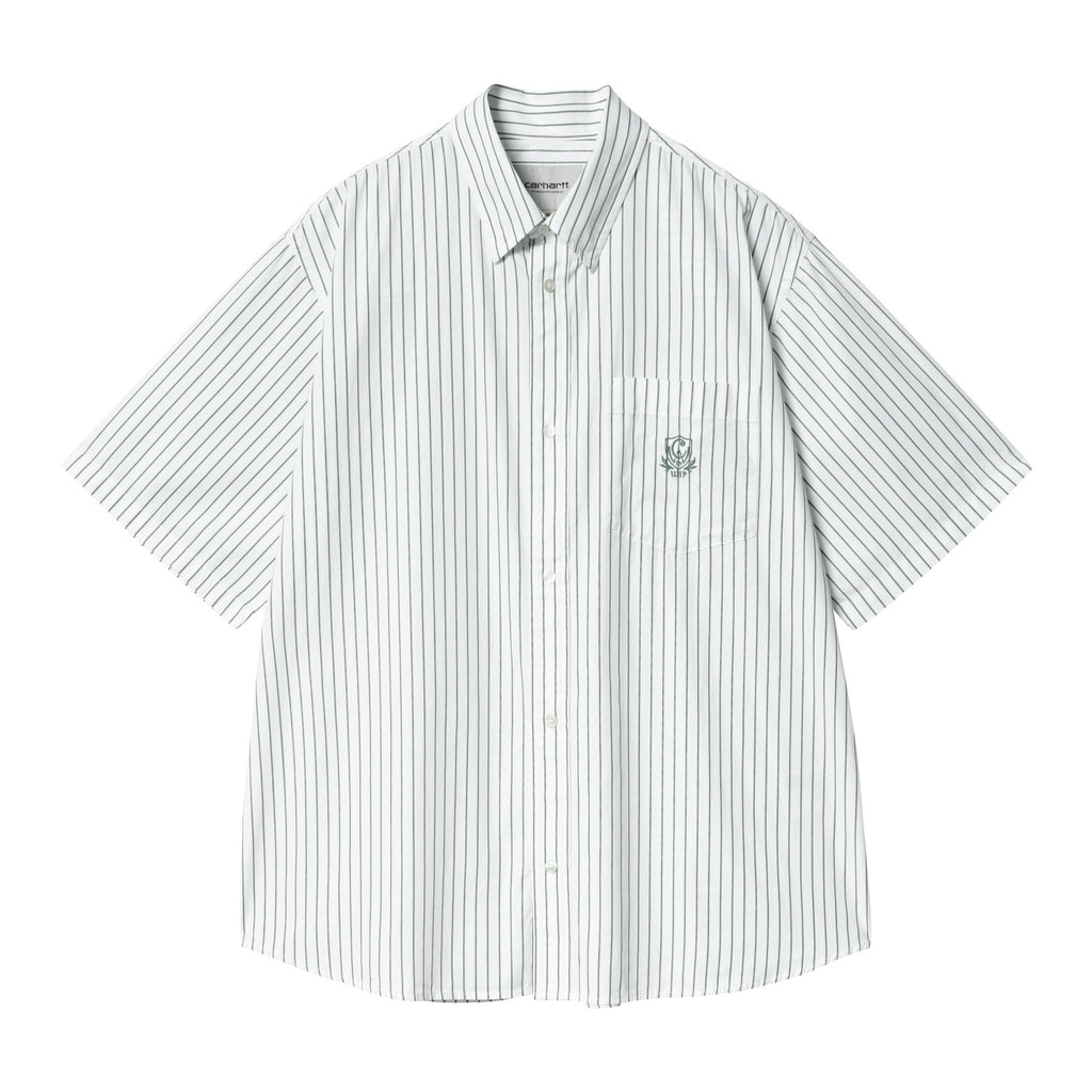 S/S LINUS SHIRT - Linus Stripe, Chervil / White