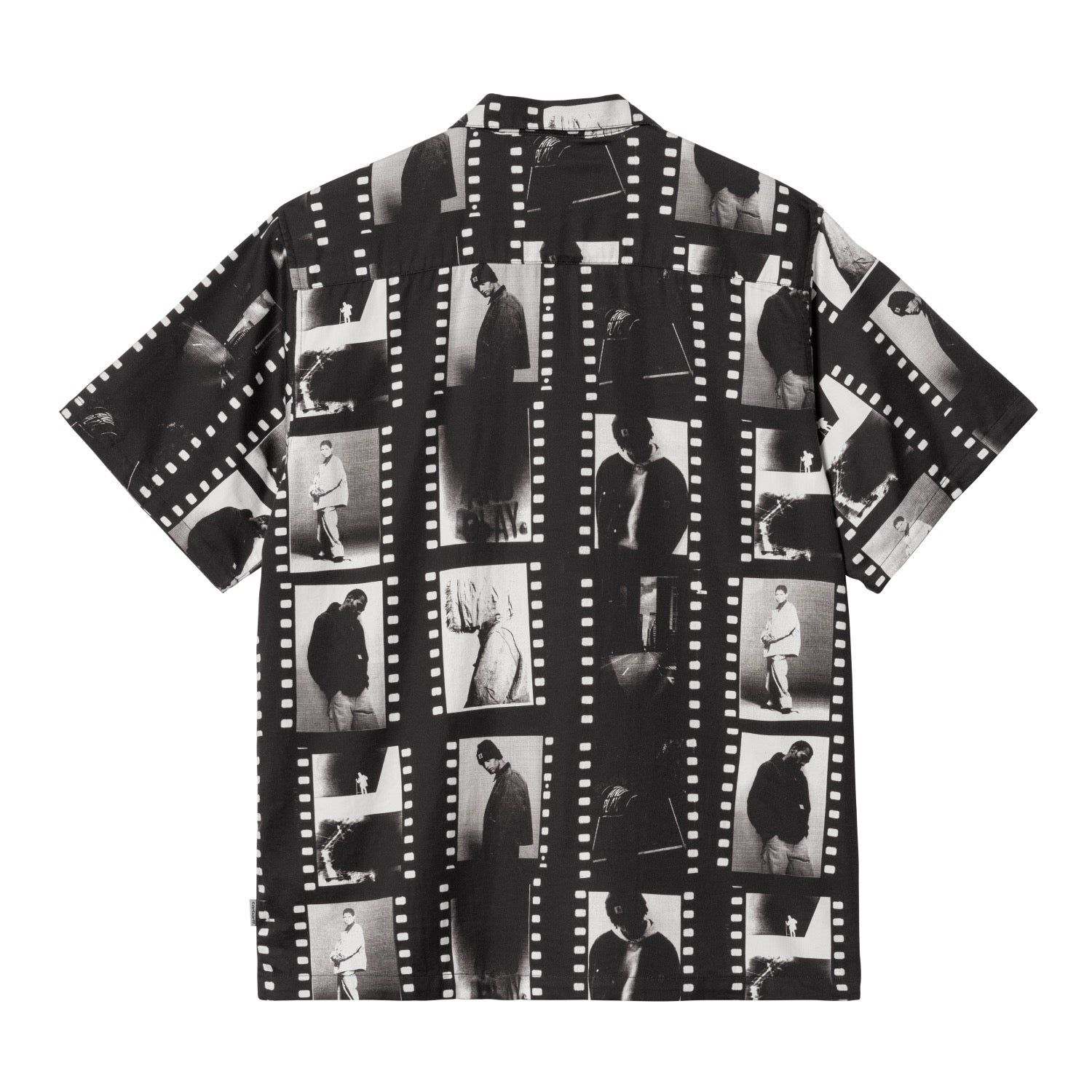 S/S PHOTO STRIP SHIRT - Photo Strip AOP, Black / White