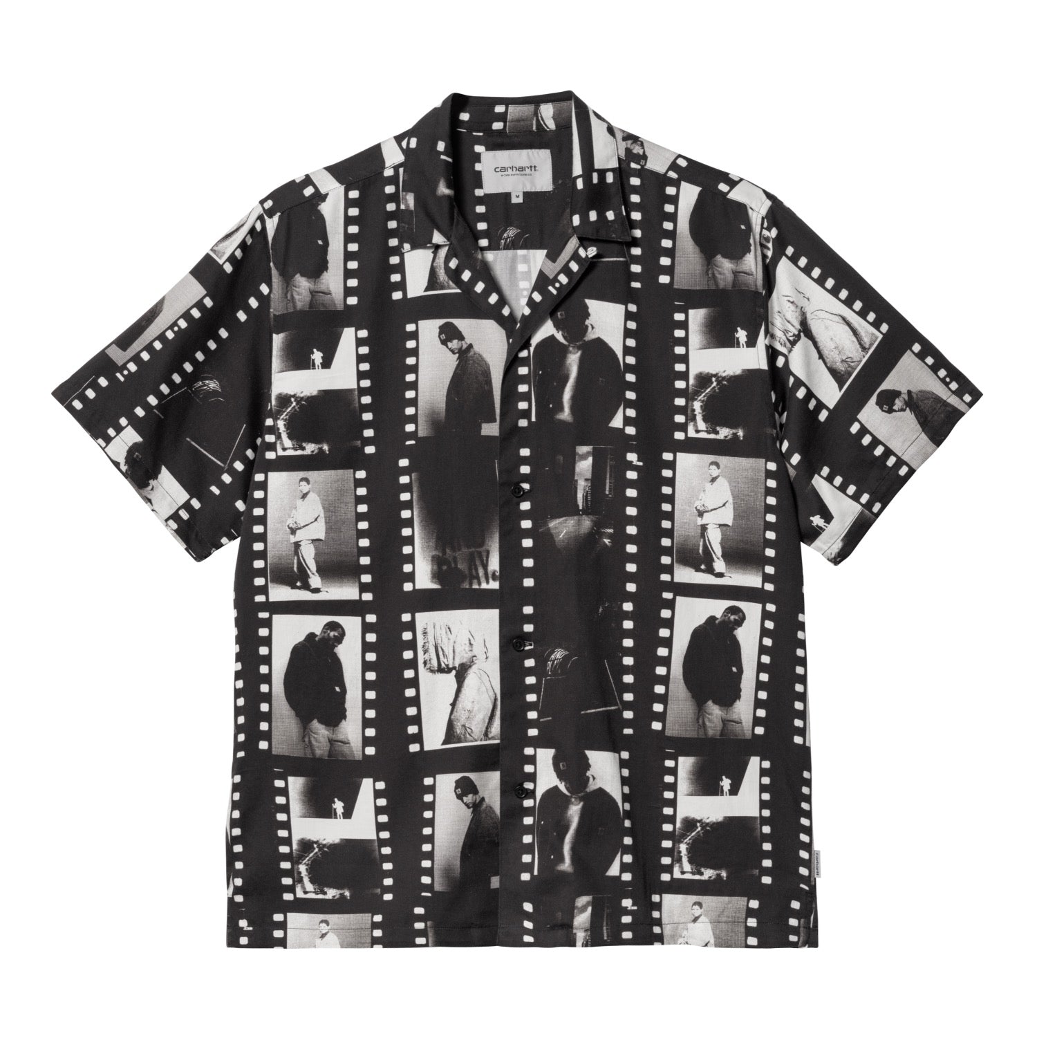 S/S PHOTO STRIP SHIRT - Photo Strip AOP, Black / White