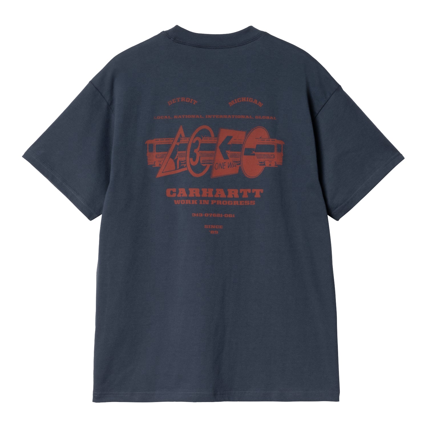 S/S RUNAWAY T-SHIRT - Blue / Vermillion