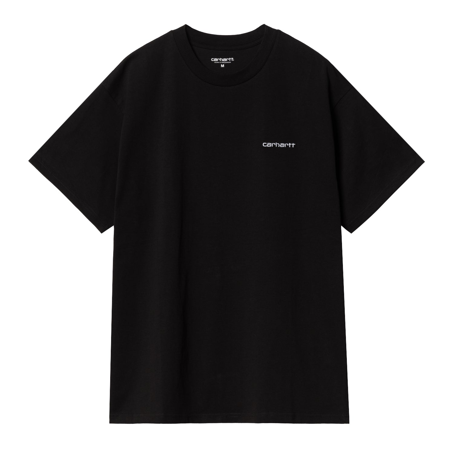 S/S SCRIPT EMBROIDERY T-SHIRT - Black / White