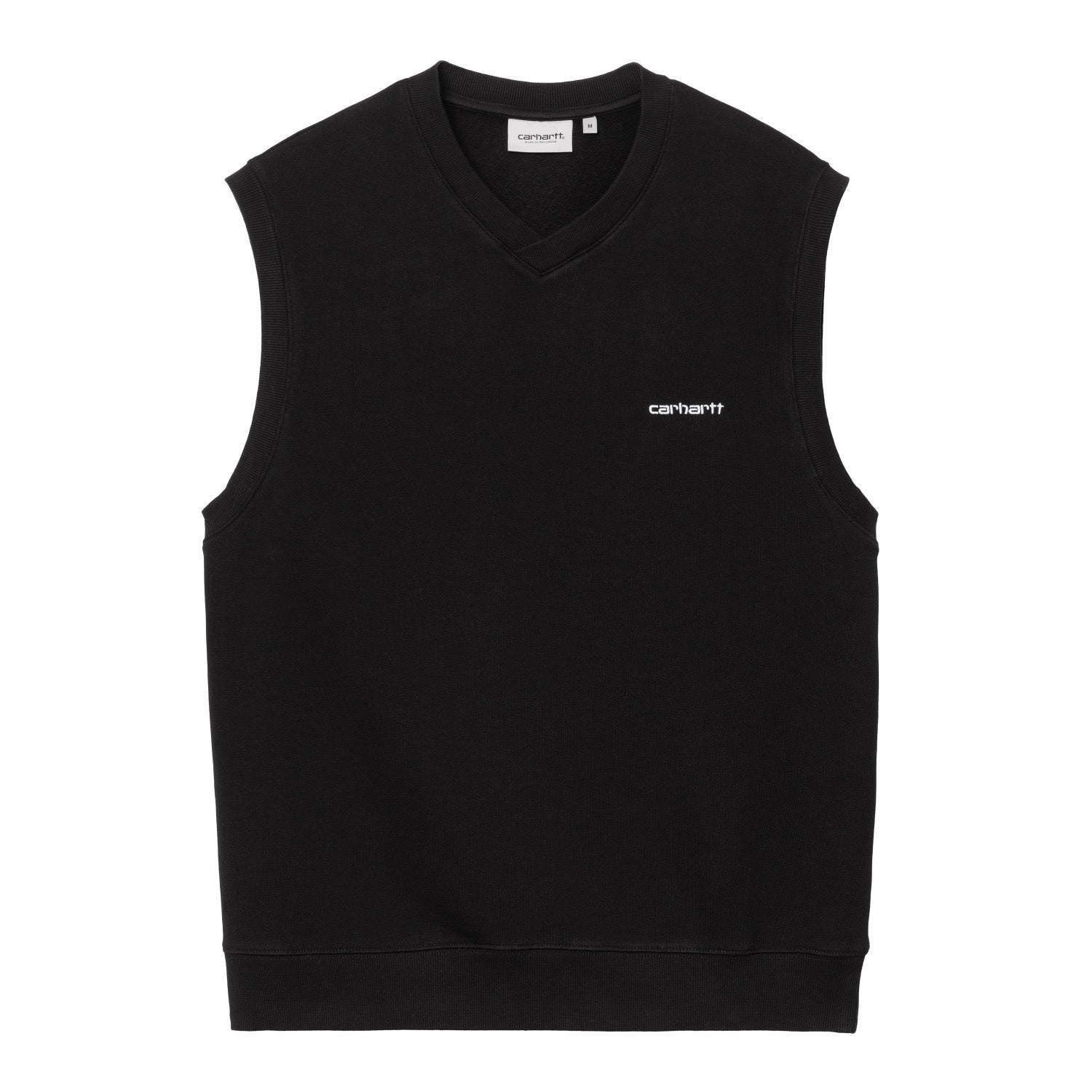 SCRIPT V-NECK VEST SWEATSHIRT - Black / White