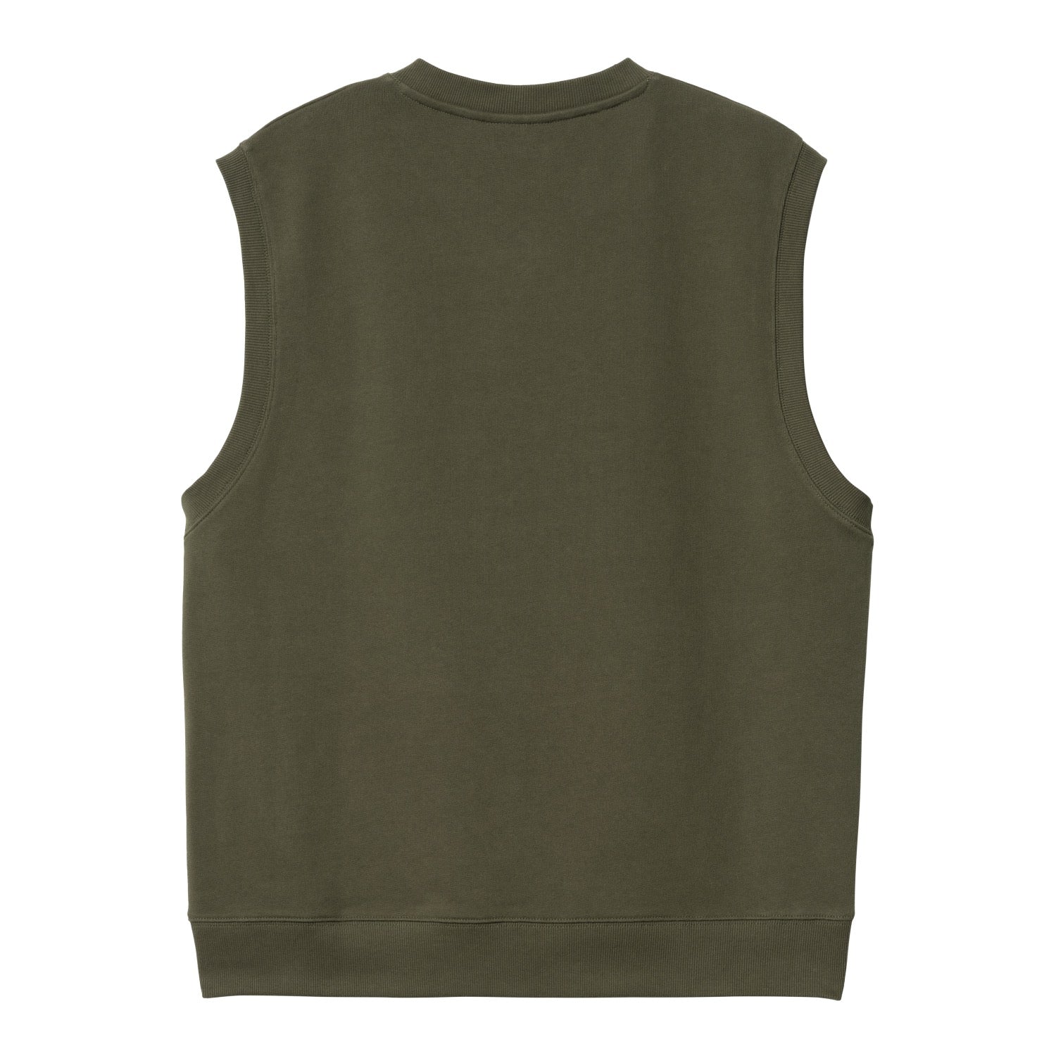 SCRIPT V-NECK VEST SWEATSHIRT - Office Green / White