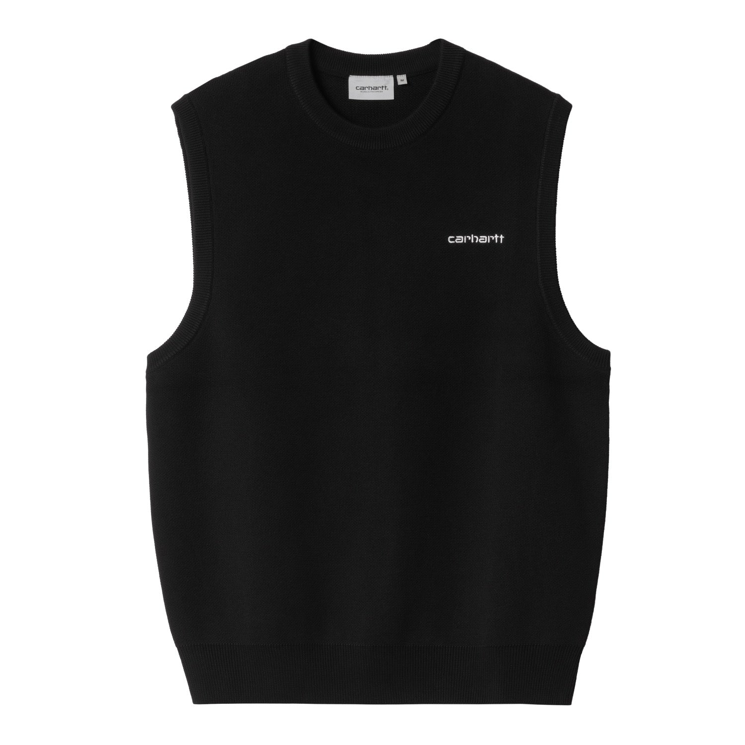 SCRIPT VEST SWEATER - Black / White 1