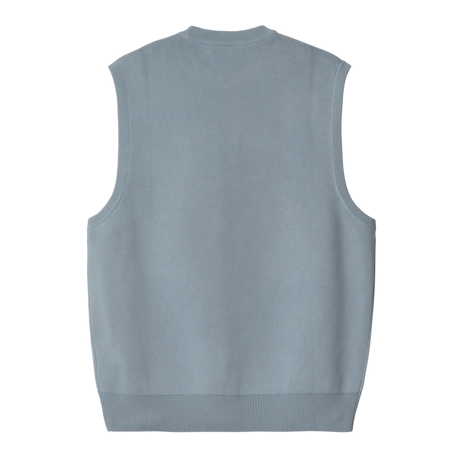 SCRIPT VEST SWEATER - Misty Sky / White