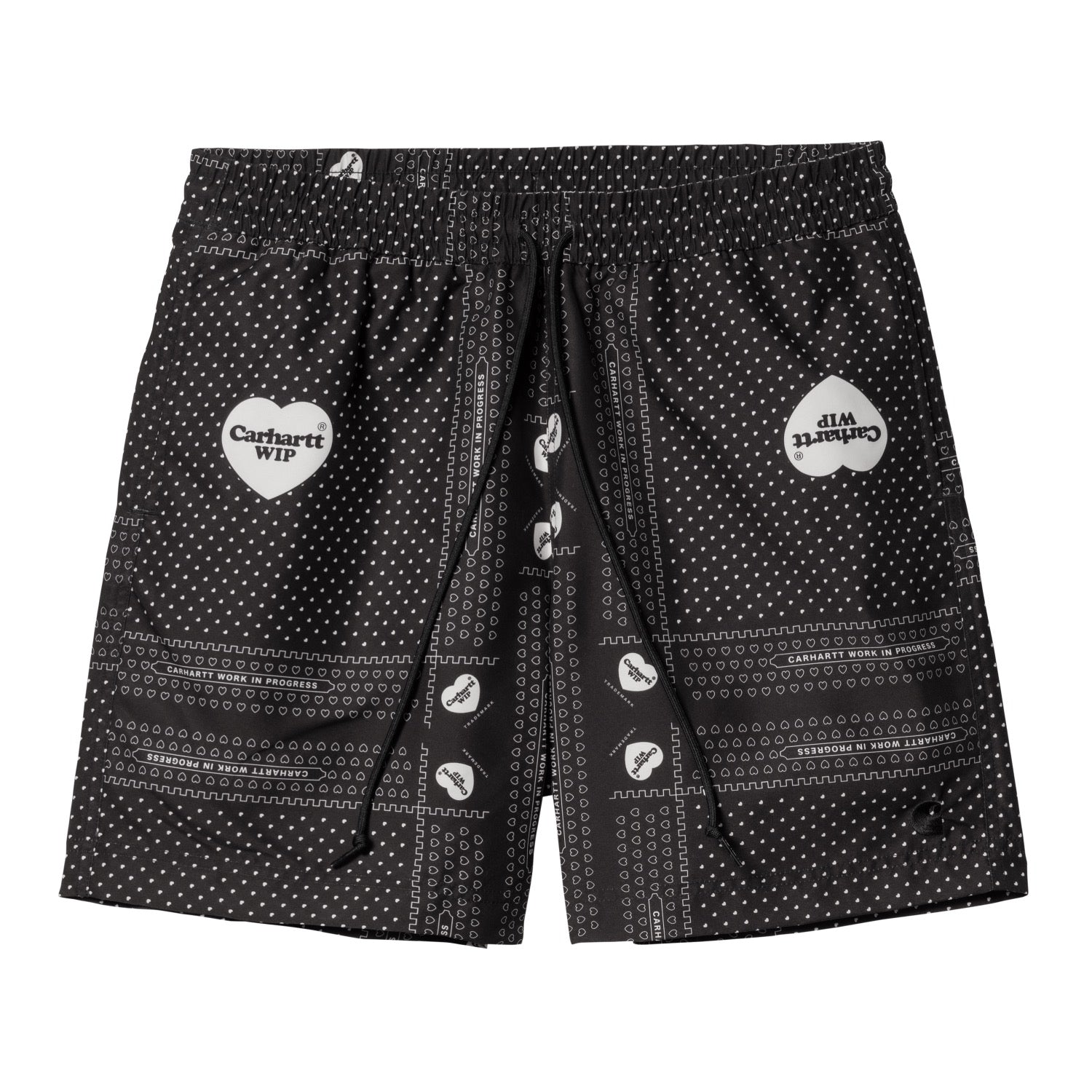 SLATER SWIM TRUNKS - Heart Bandana AOP, Black