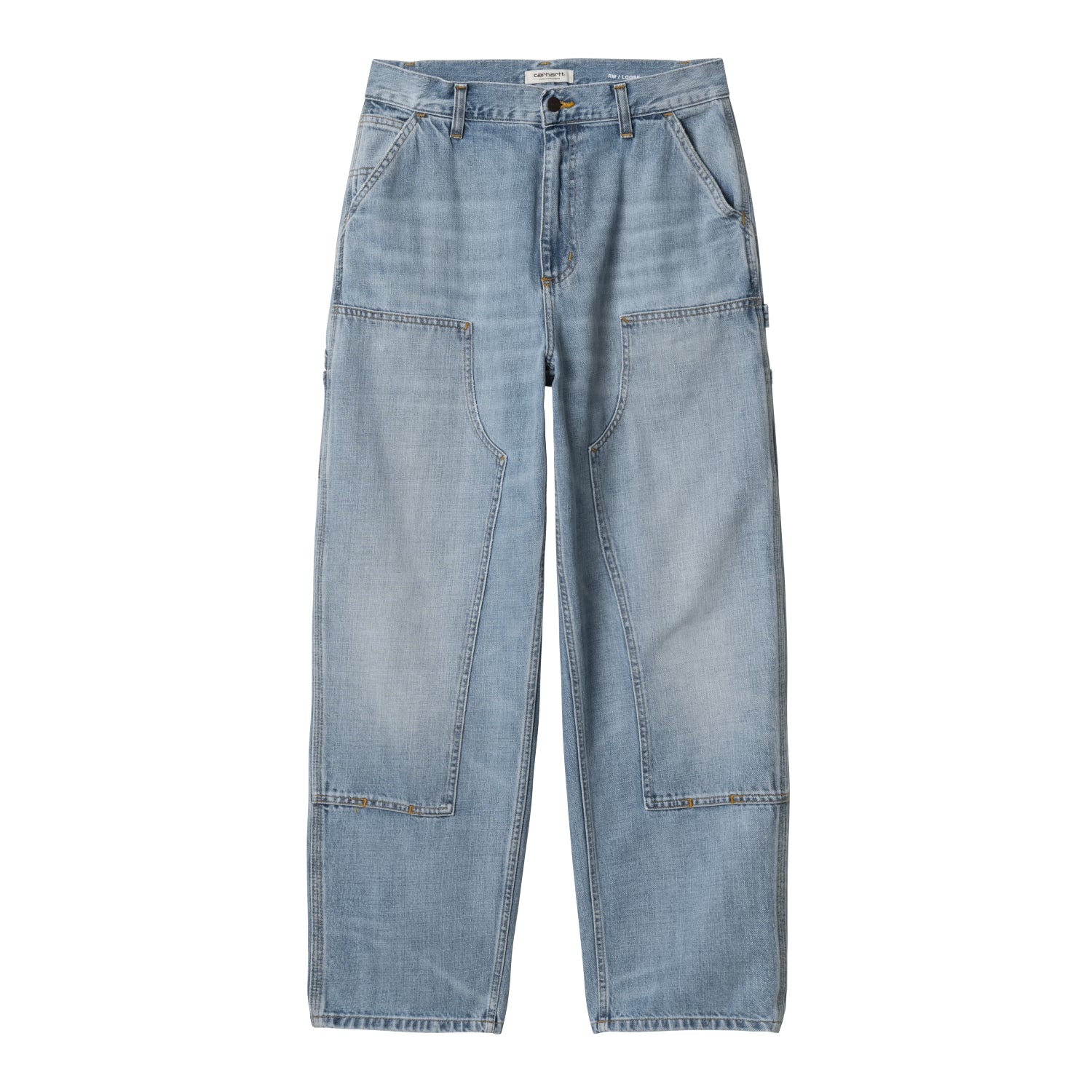 W' BRANDON DOUBLE KNEE PANT - Blue (burst washed)