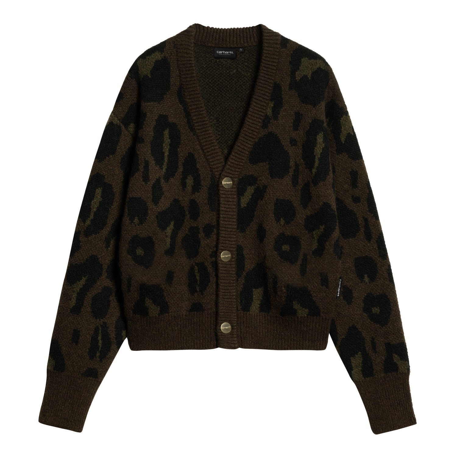 W' MERTON CARDIGAN - Camo Leo Jacquard, Tamarind