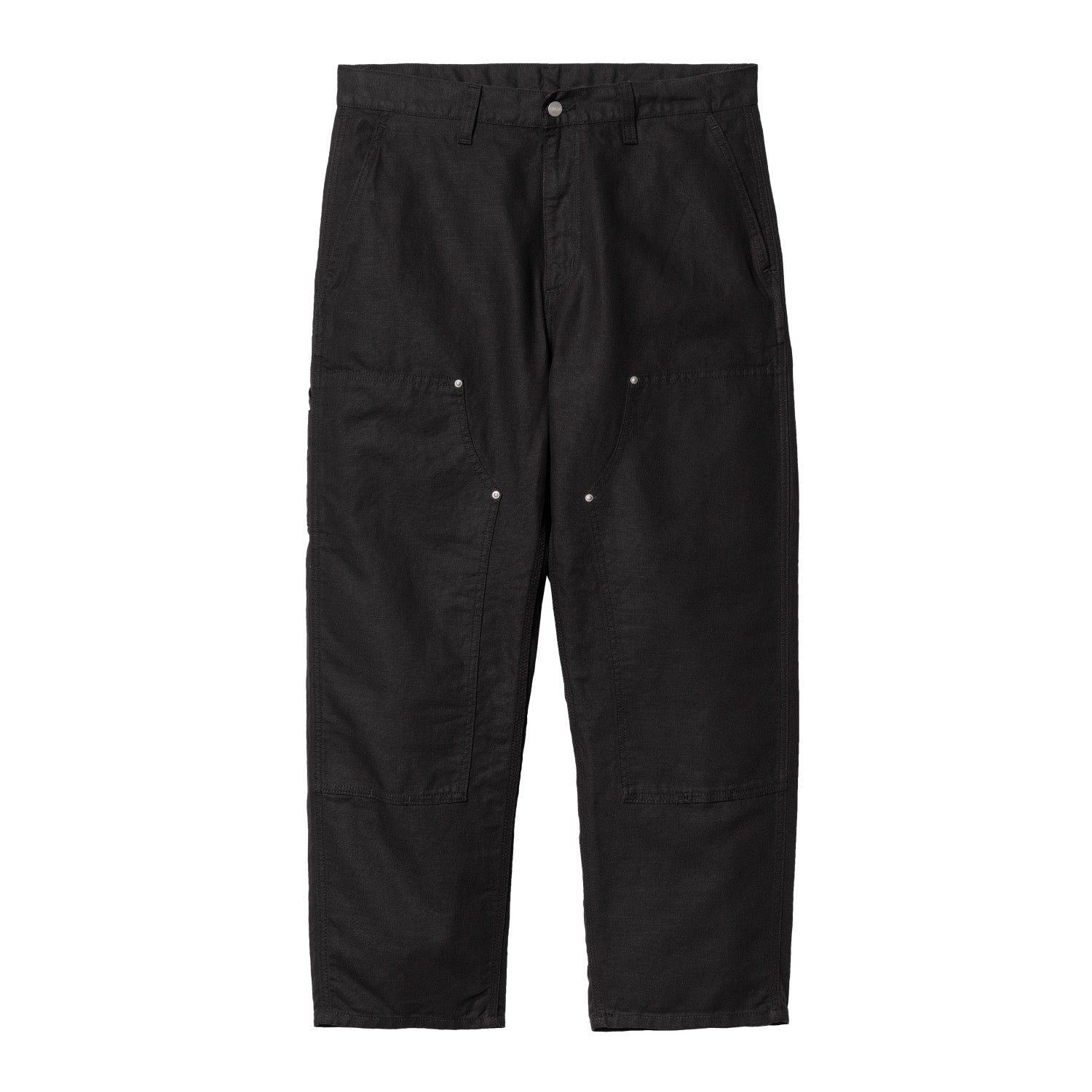 WALTER DOUBLE KNEE PANT - Black (rinsed)