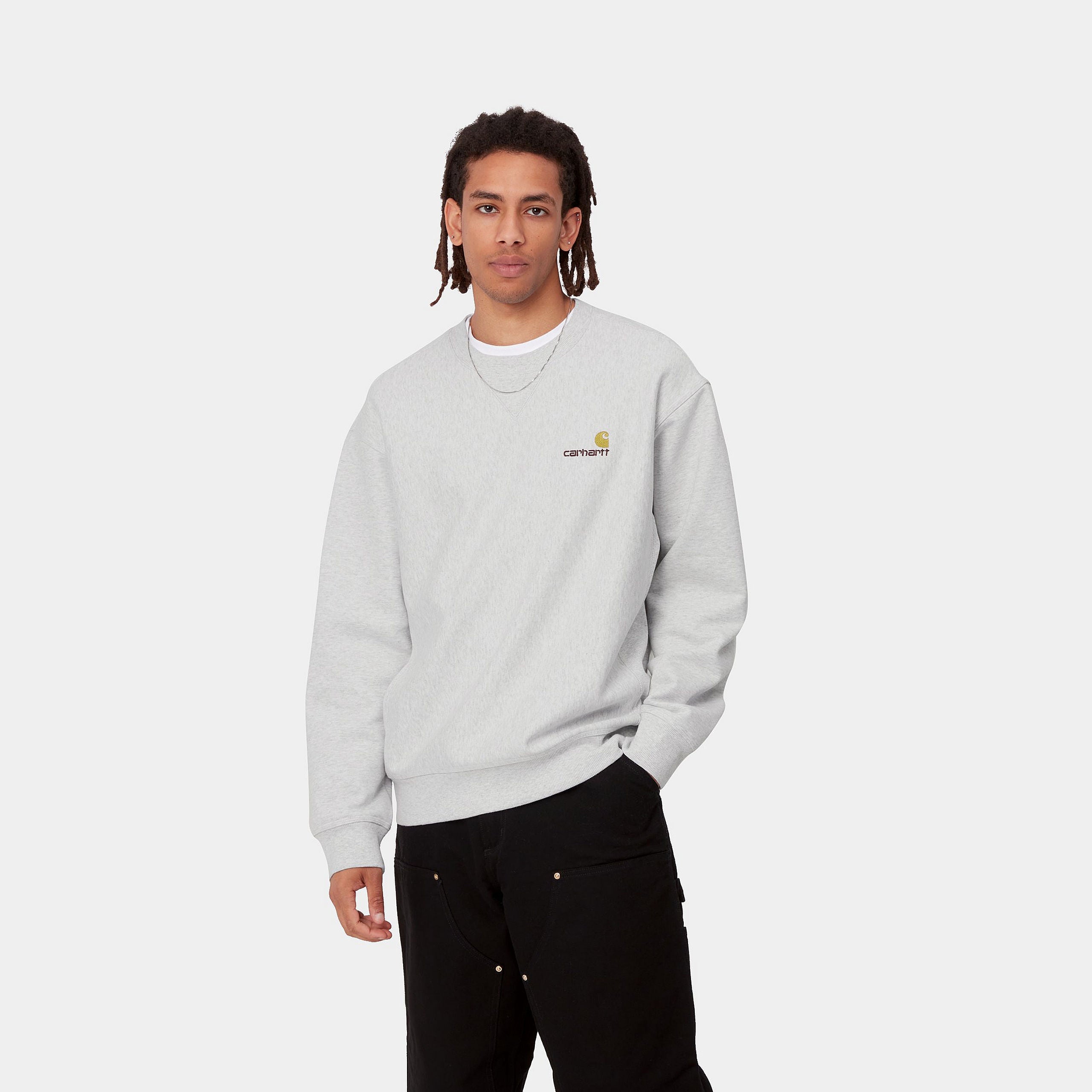 AMERICAN SCRIPT SWEAT - Ash Heather