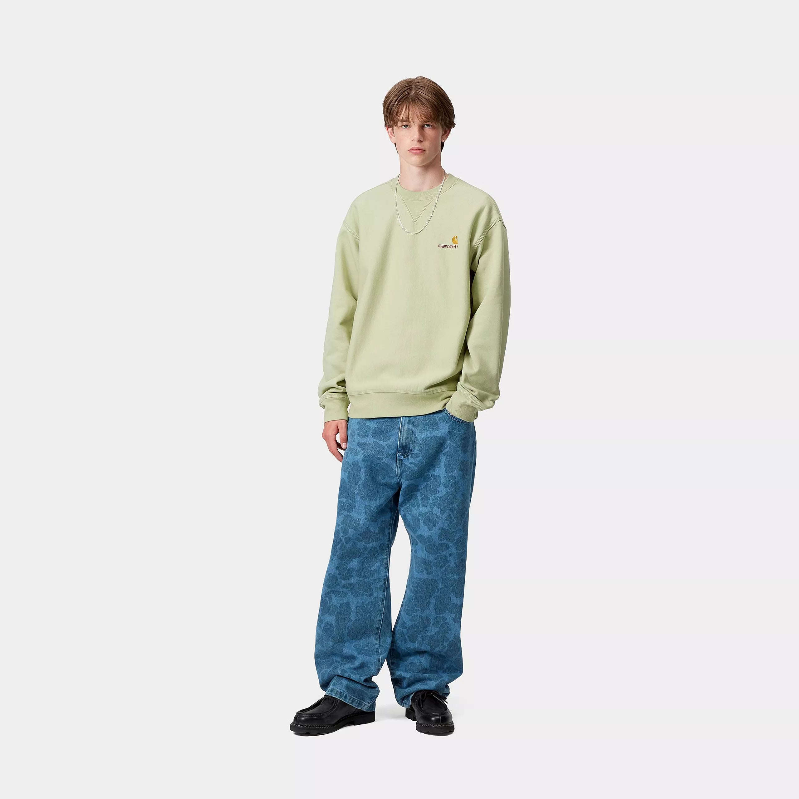 AMERICAN SCRIPT SWEAT - Pale Olive 4