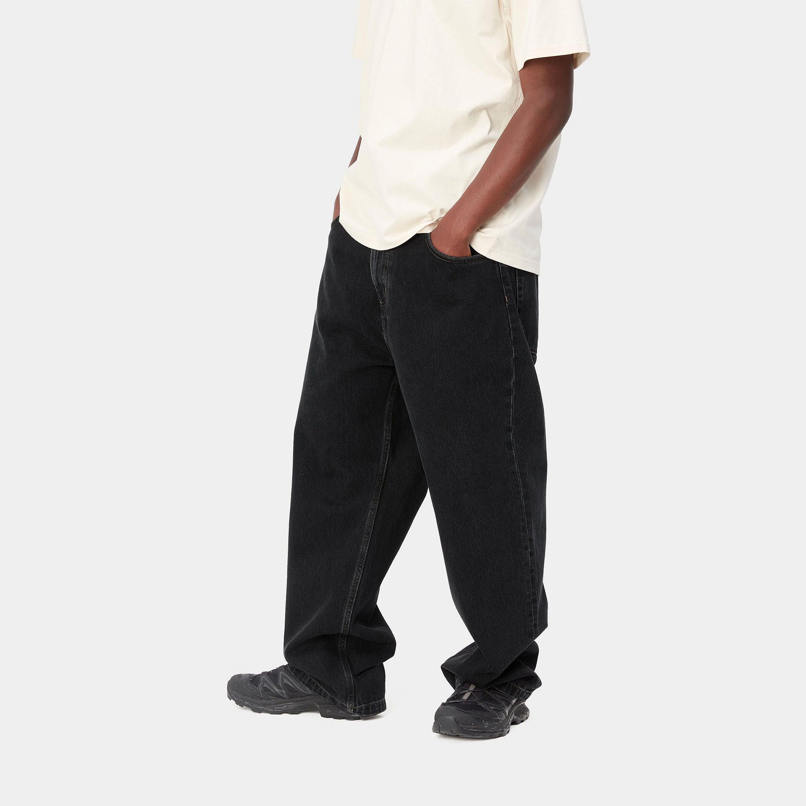 BRANDON PANT - Black (stone washed)