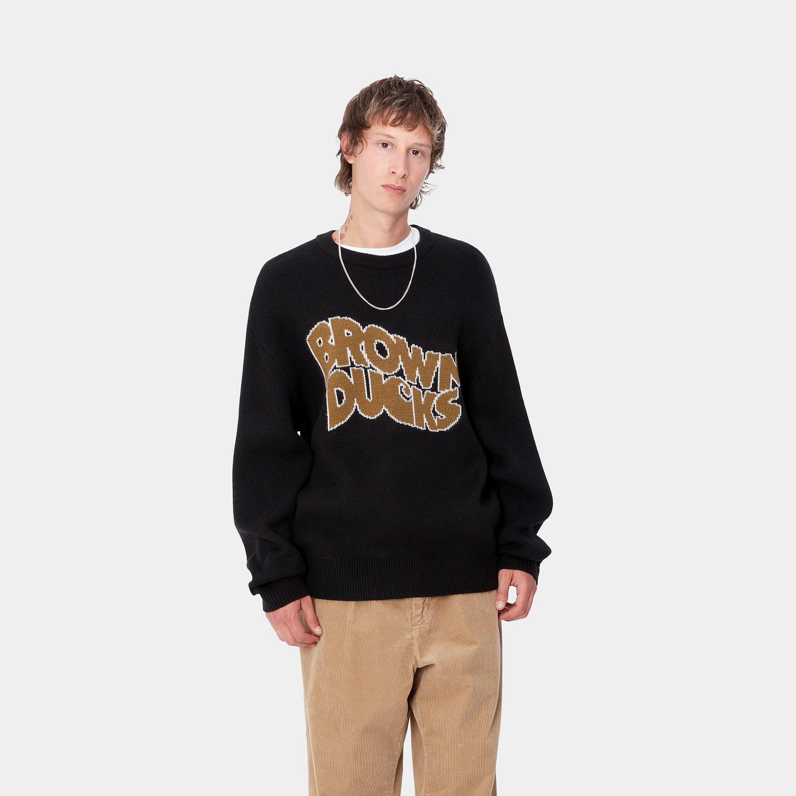 BROWN DUCKS SWEATER - Black