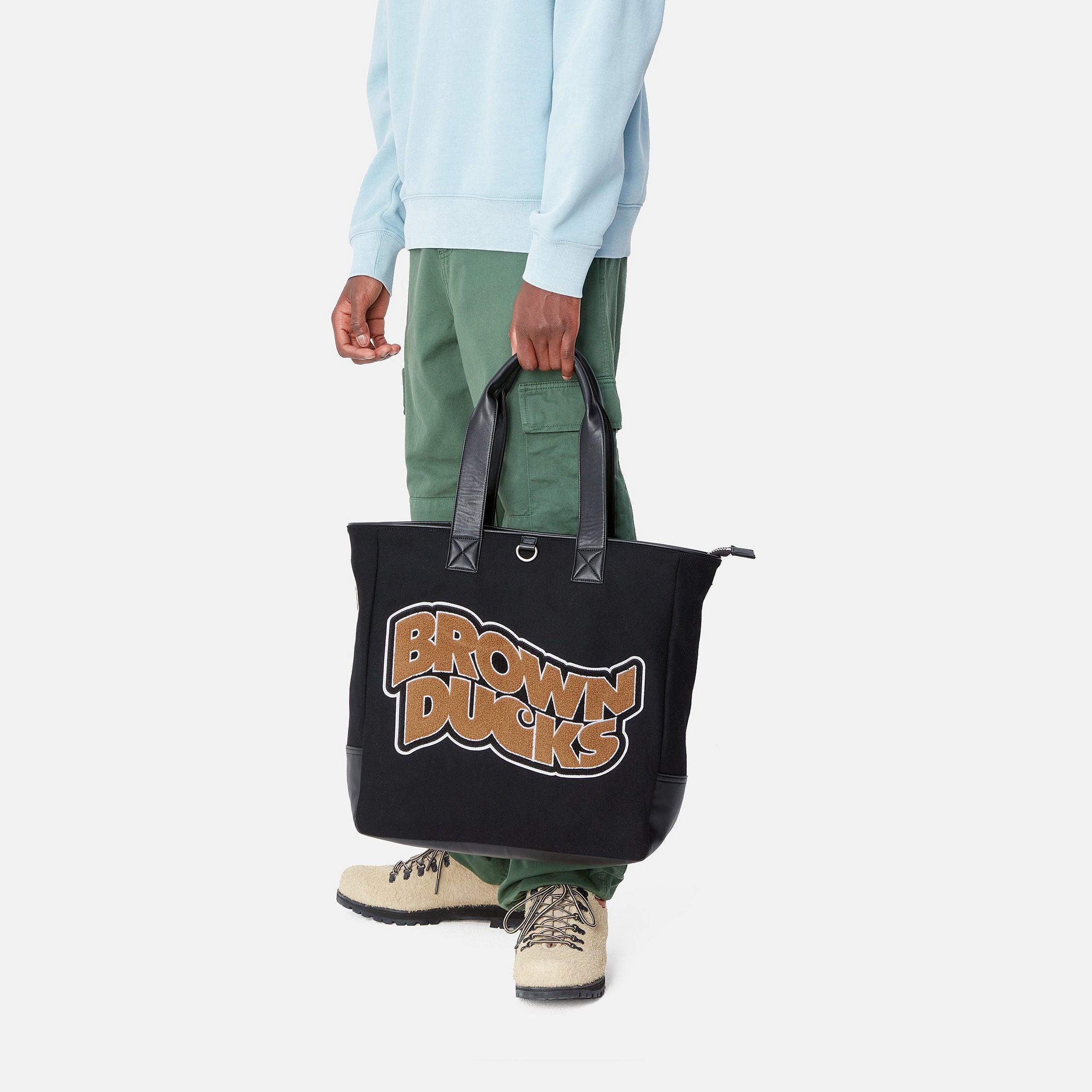 BROWN DUCKS TOTE - Black / Black