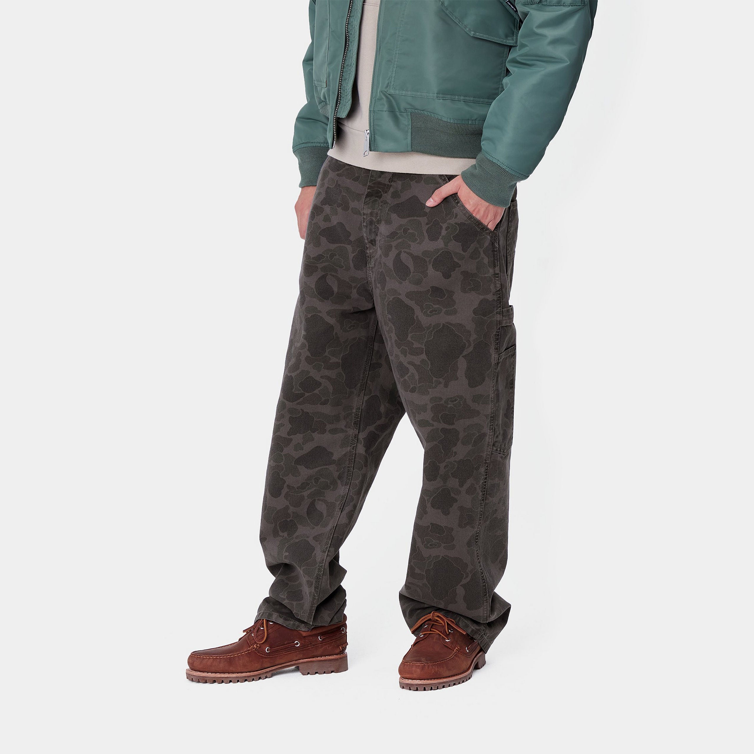 DUCK SINGLE KNEE PANT - Camo Duck, Green / Graphite (garment dyed)