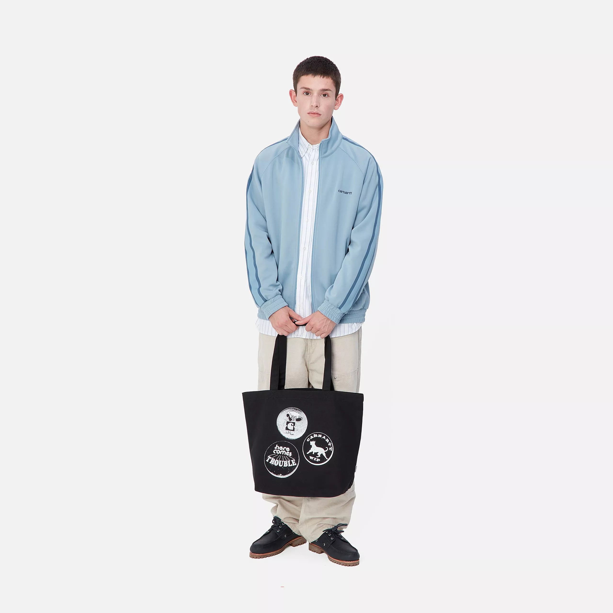 CANVAS GRAPHIC TOTE - Pins Print, White 2