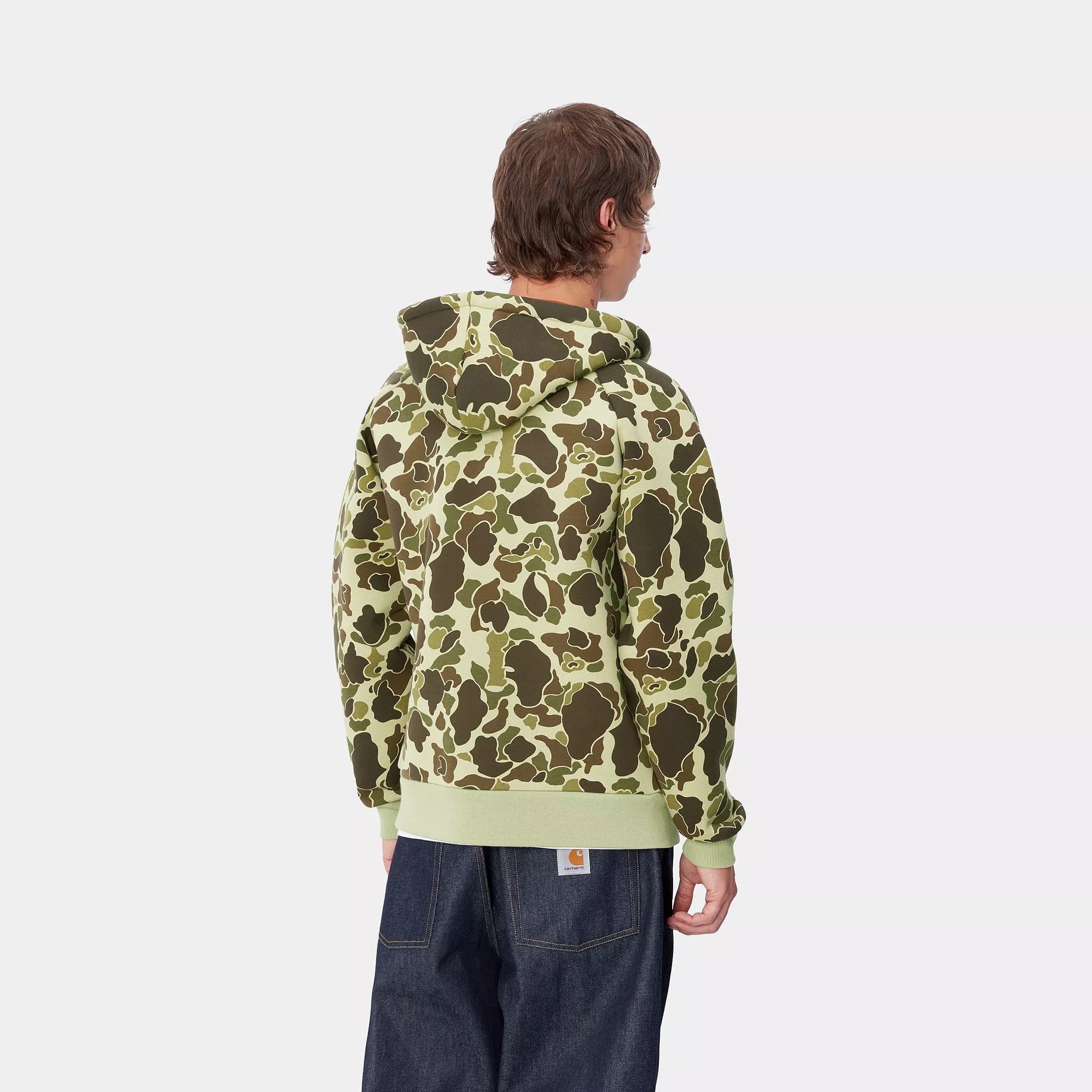 CAR-LUX HOODED JACKET - Camo Duck, Green / Turmeric