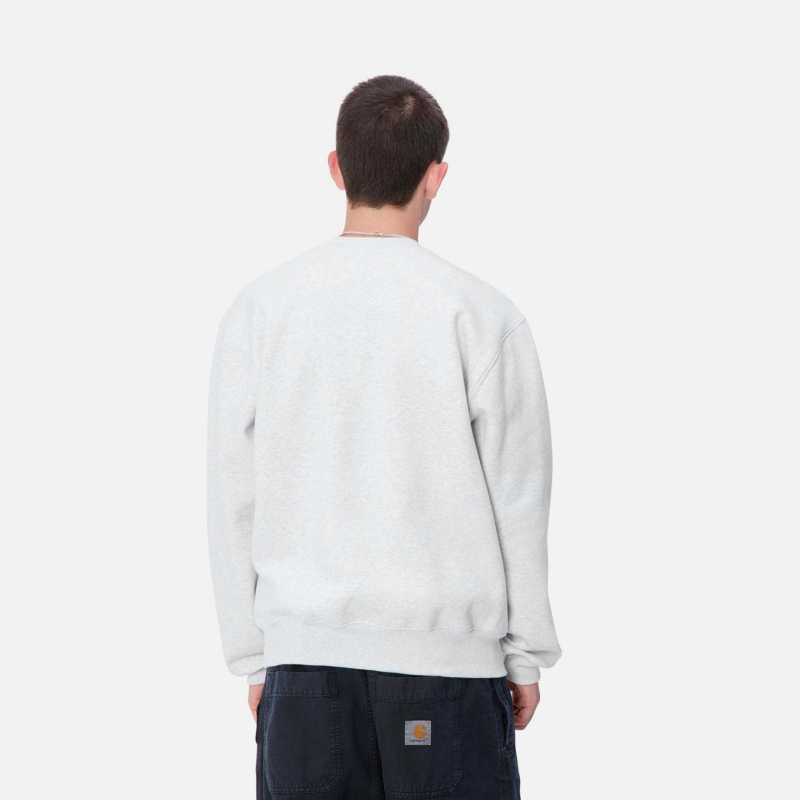 CARHARTT SWEAT - Ash Heather / Duck Blue