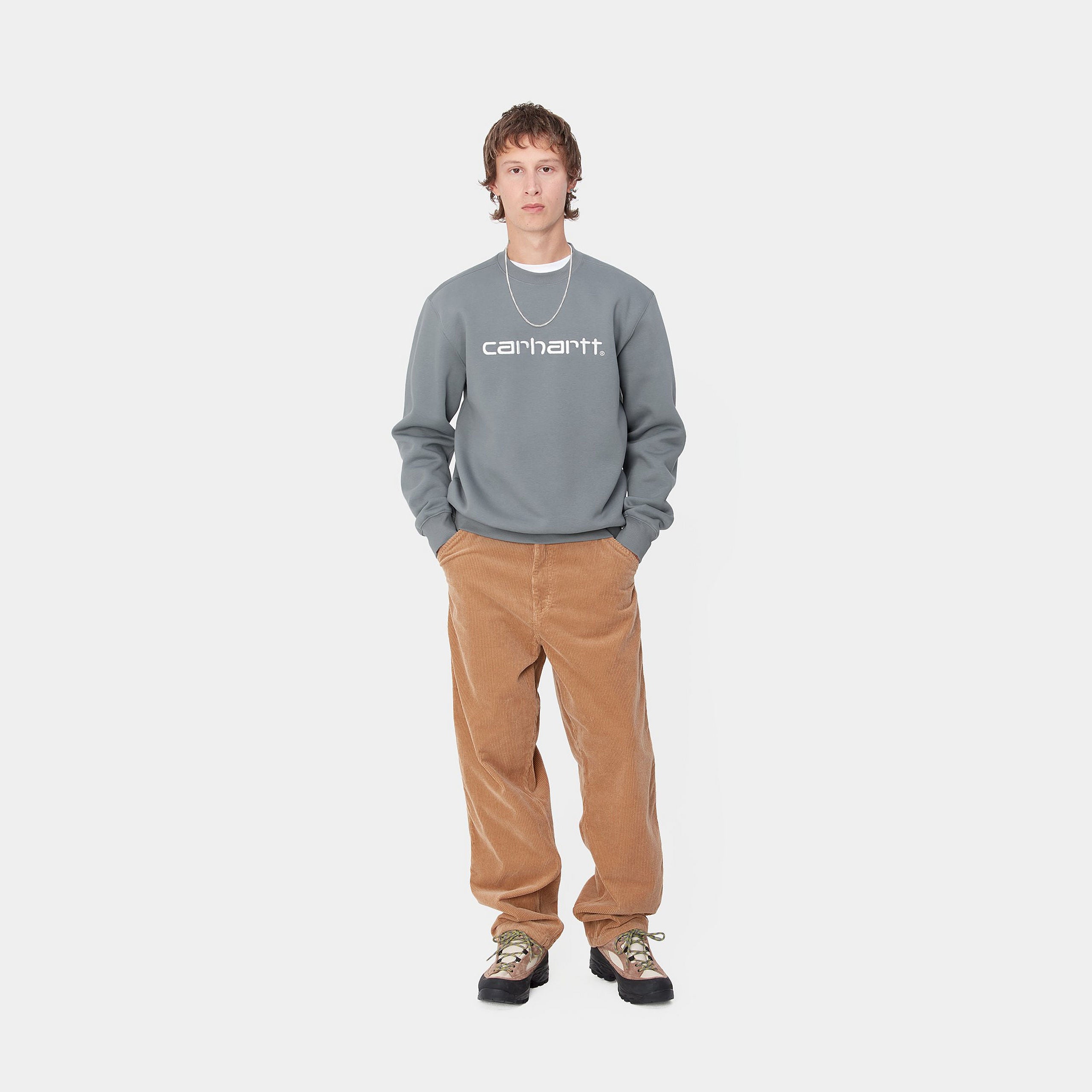 CARHARTT SWEAT - Dove Grey / Wax